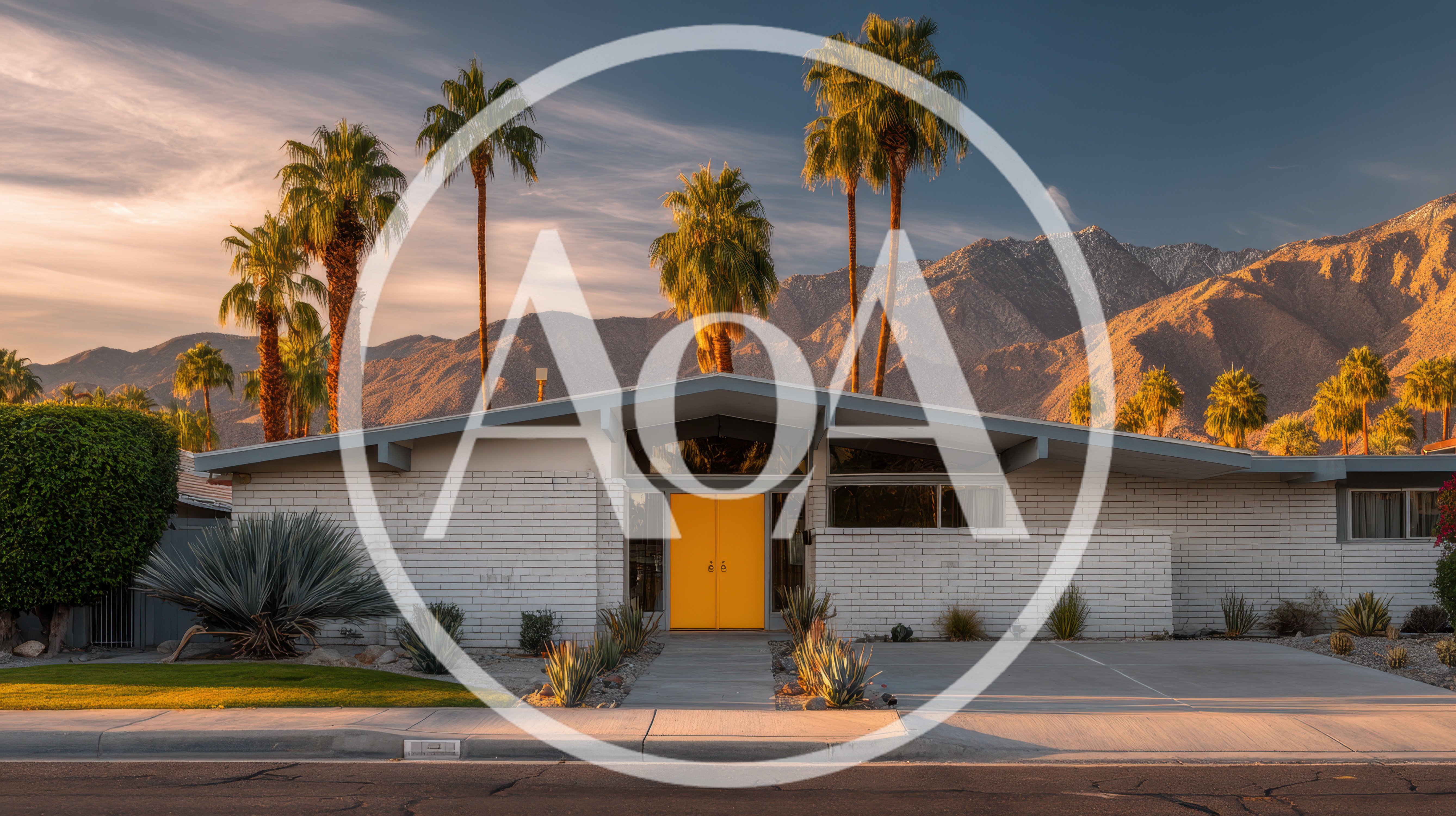 Mid-Century Modern Home With Yellow Doors In Palm Springs