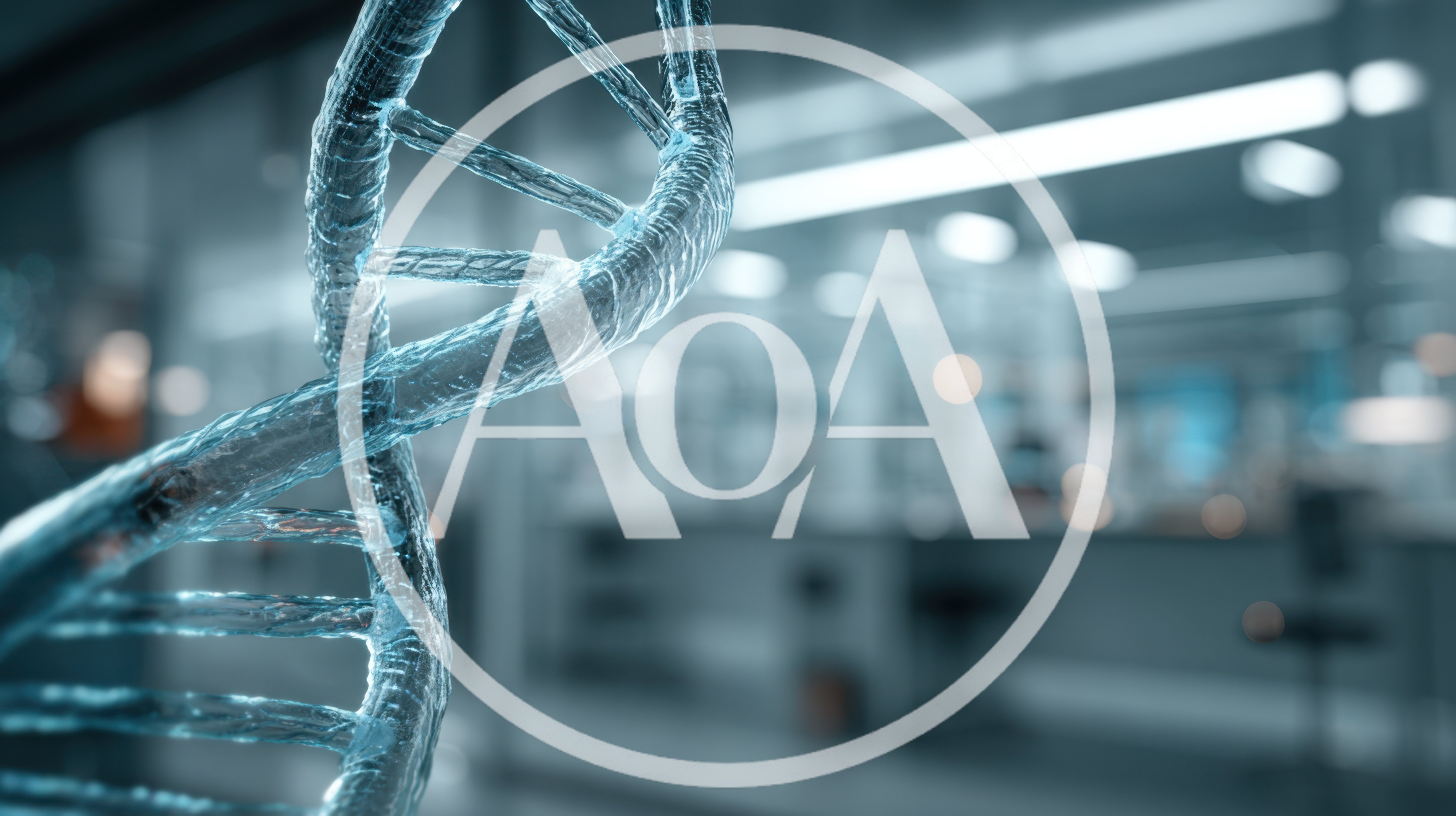 3D Rendered DNA Helix In A Modern Laboratory