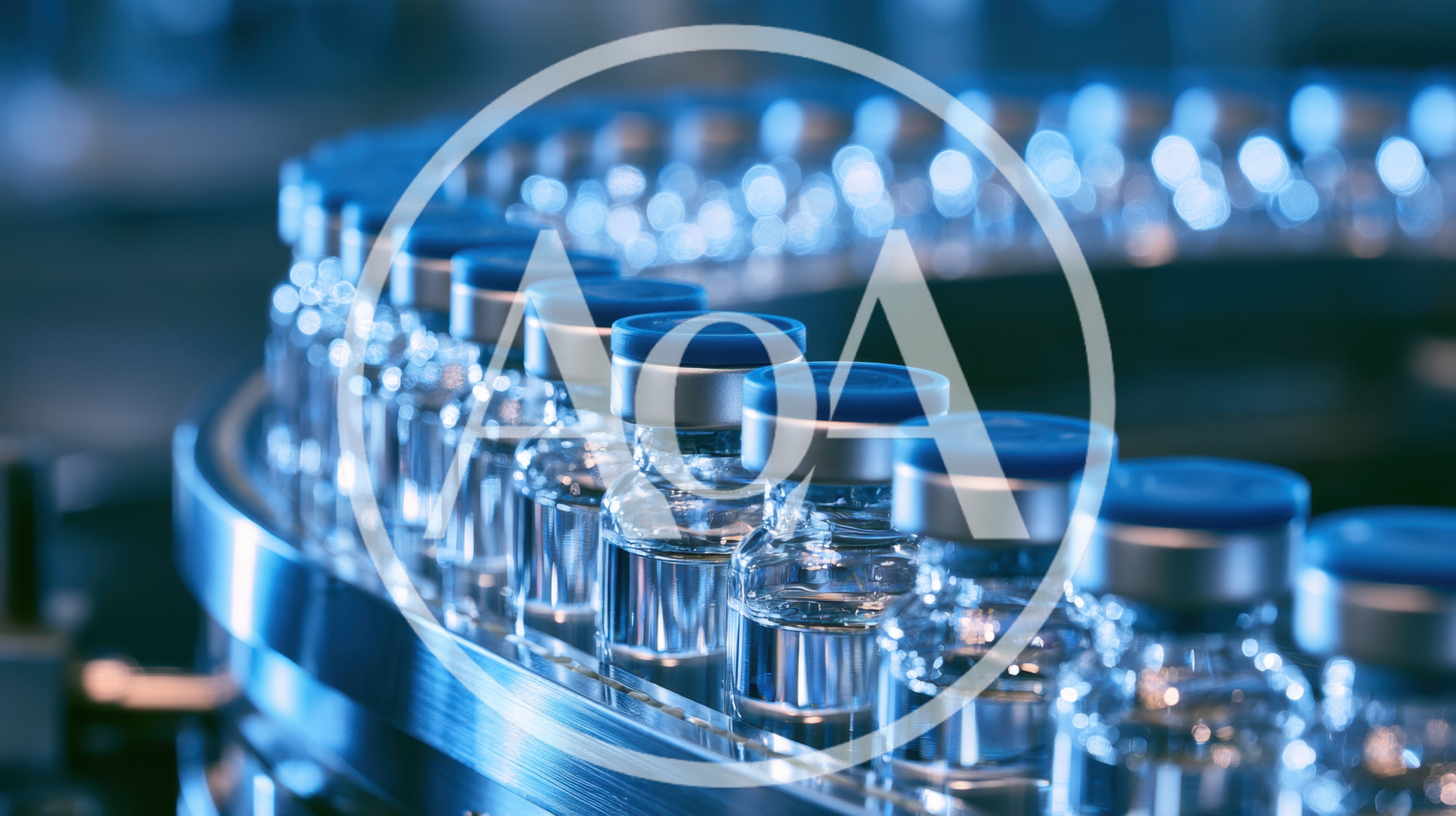 Pharmaceutical Vials Moving Along Automated Production Line