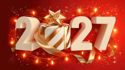 3D Rendered 2027 New Year Celebration Graphic