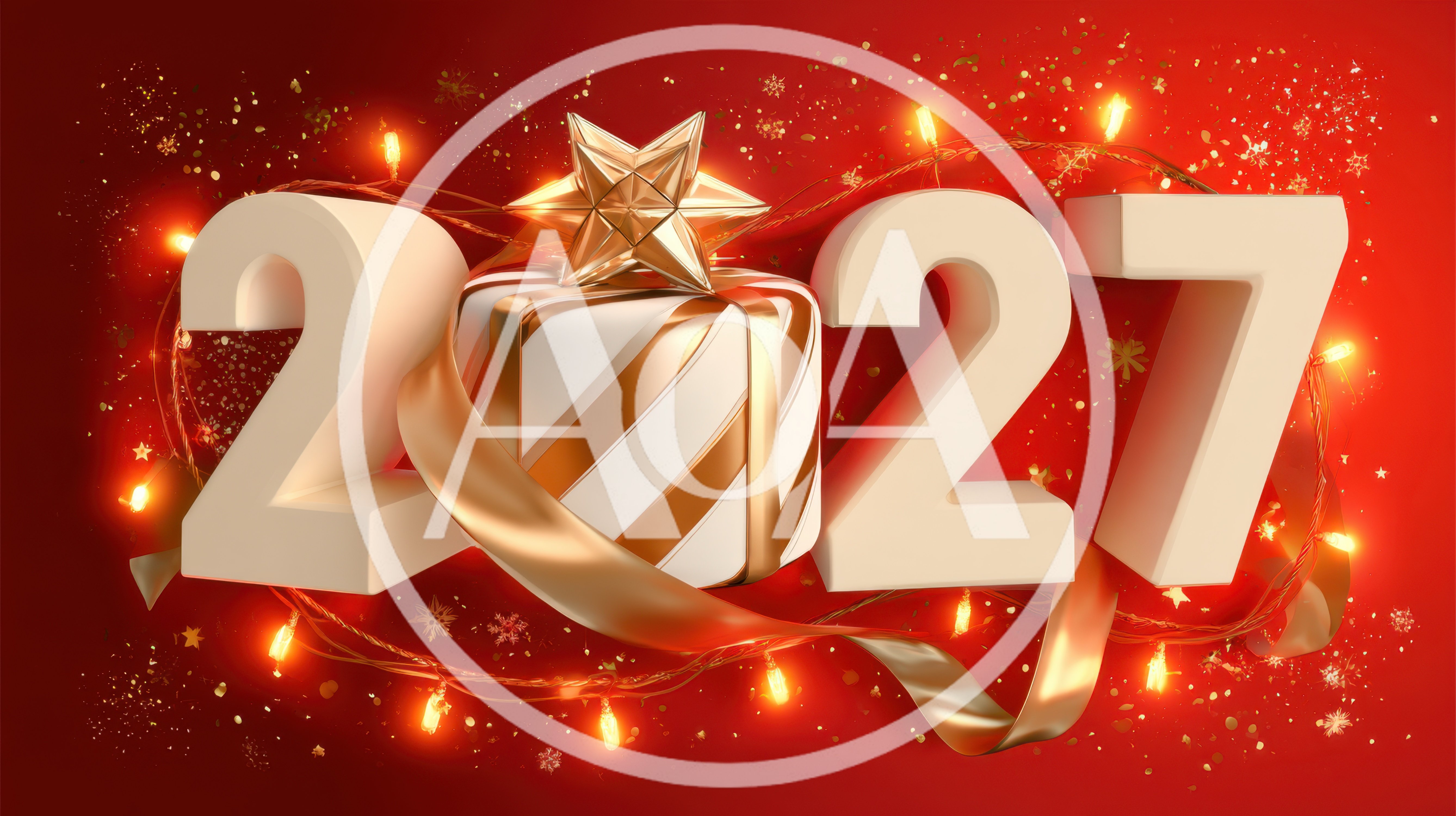 3D Rendered 2027 New Year Celebration Graphic
