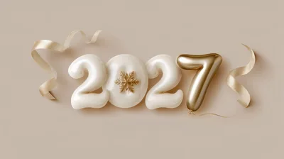 3D Rendered 2027 New Year Celebration Greeting
