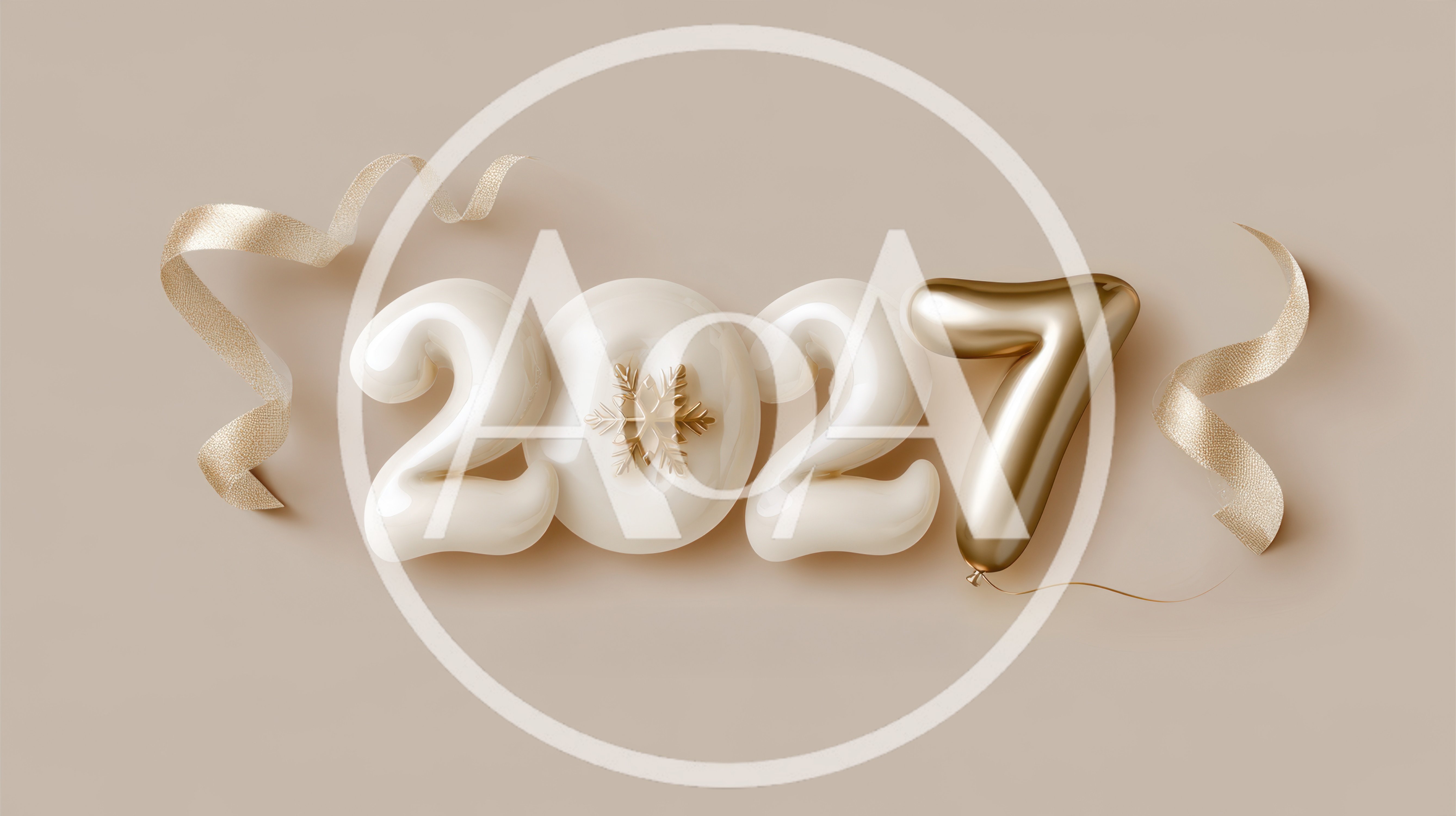3D Rendered 2027 New Year Celebration Greeting