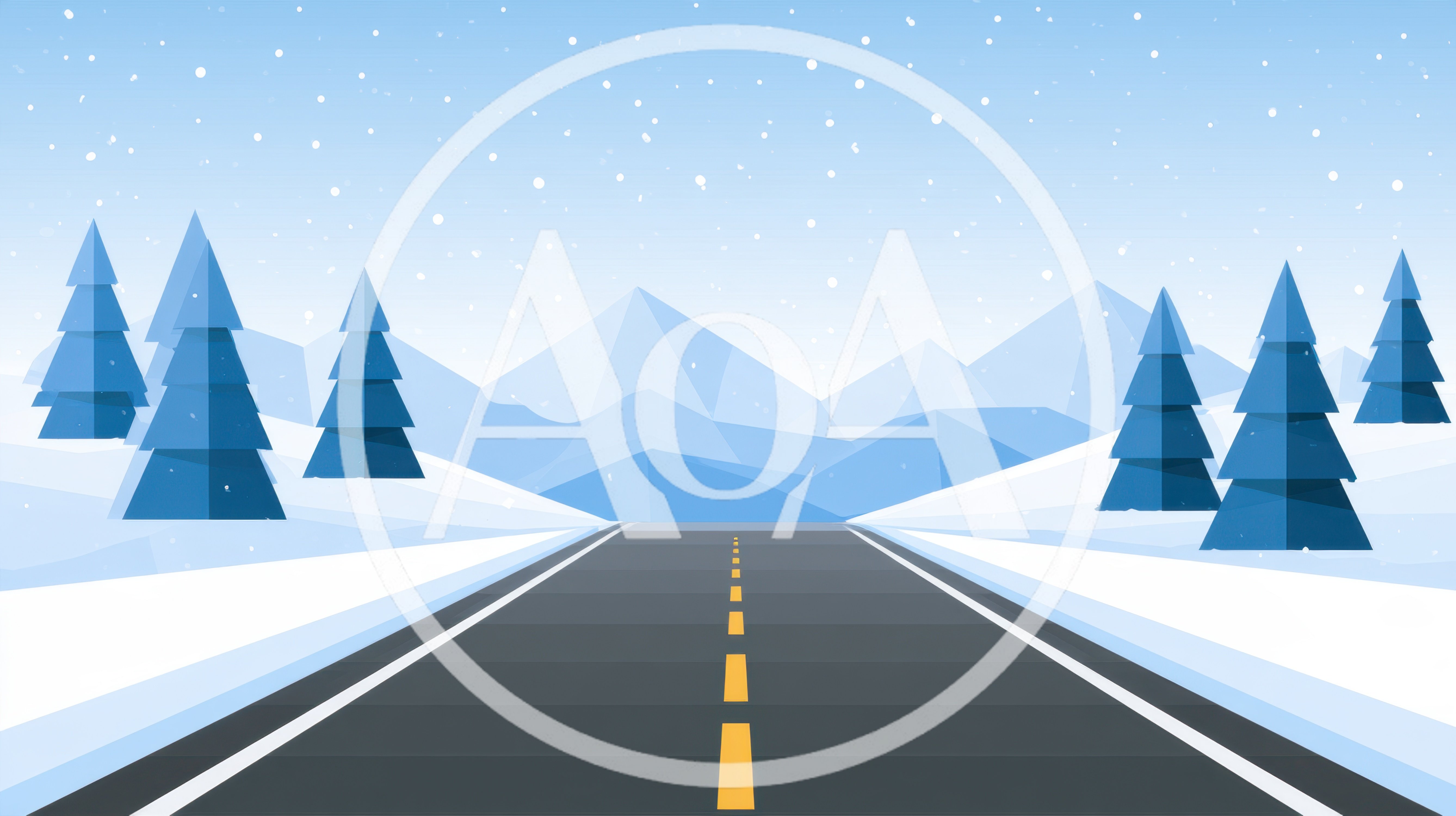 Winter Road Through Snowy Mountains Landscape