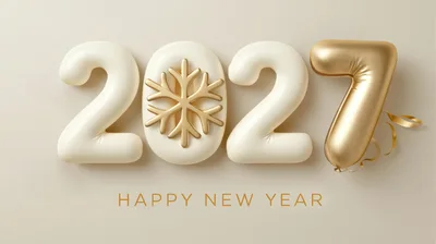 3D Rendered 2027 New Year Greeting Card