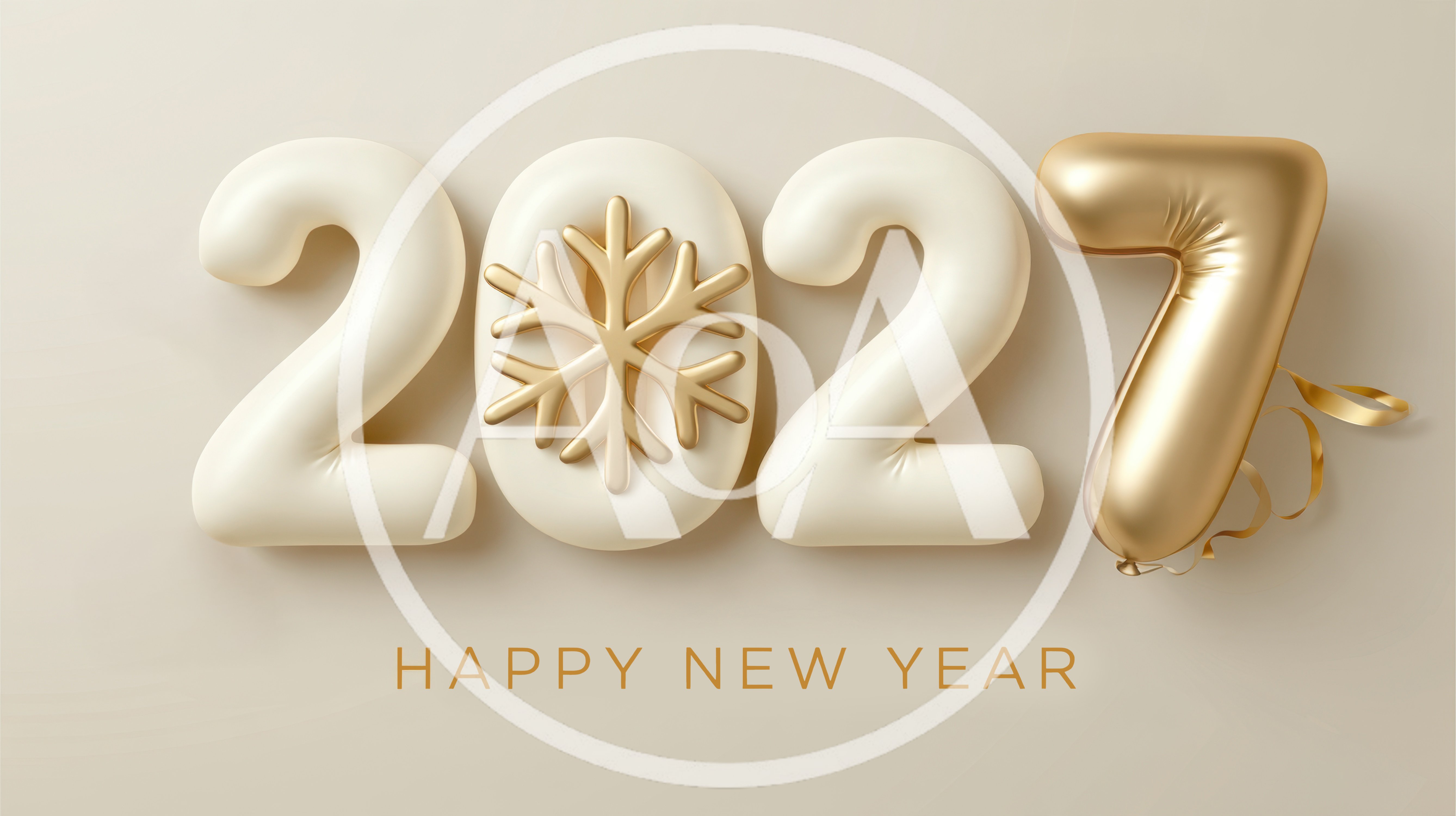 3D Rendered 2027 New Year Greeting Card