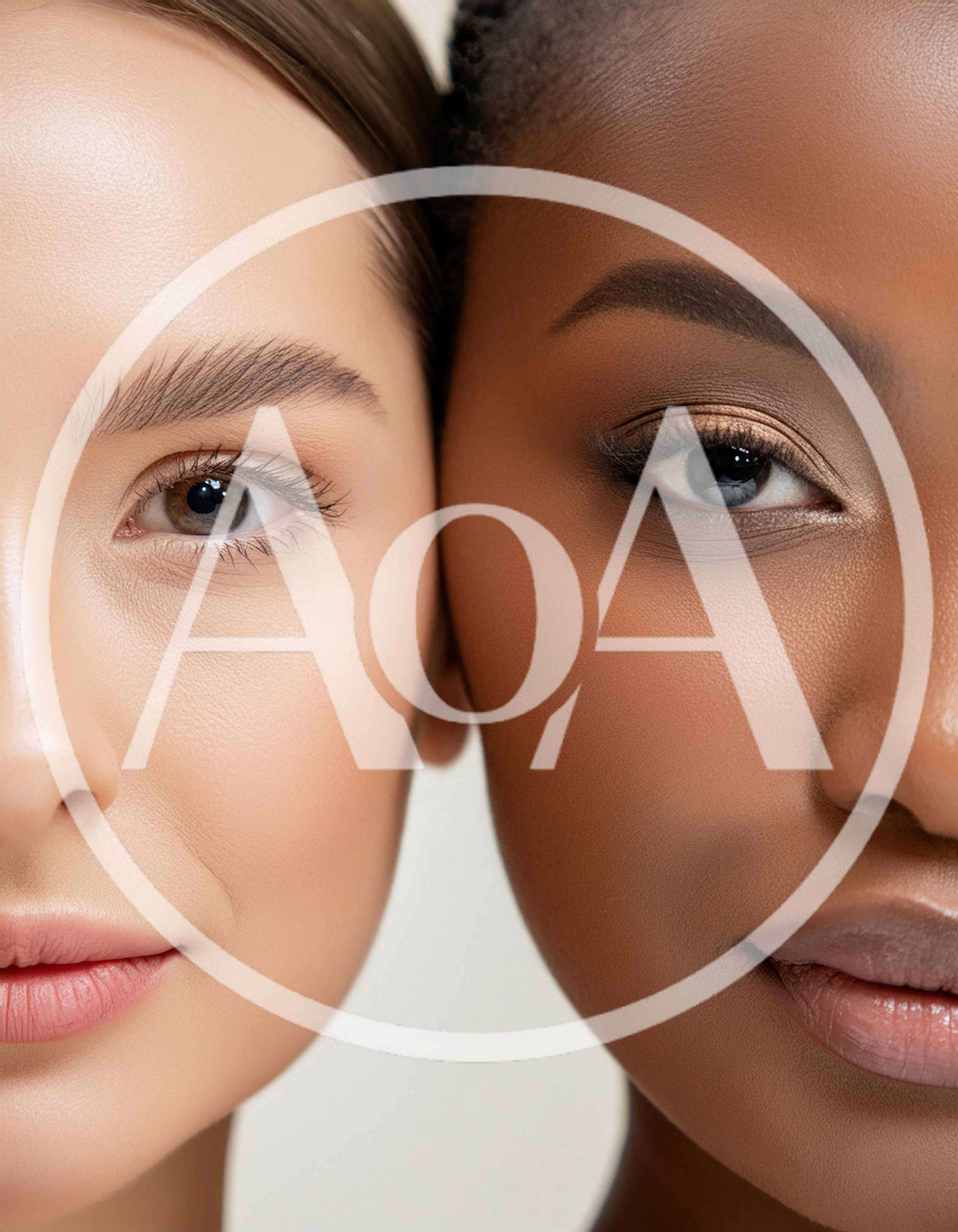 Close Up Portrait Of Two Women With Different Skin Tones