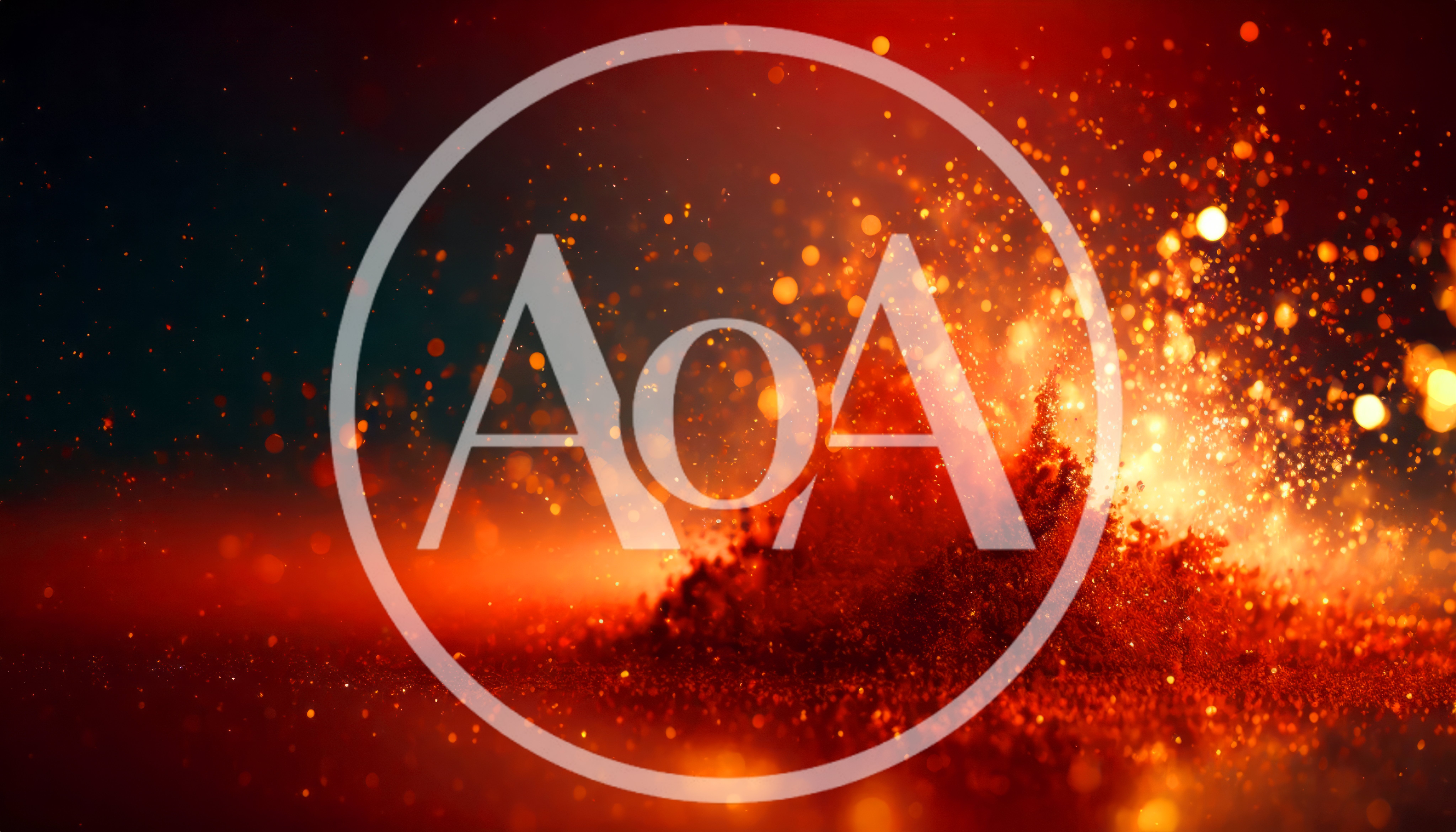 Abstract Red And Gold Glowing Particle Explosion