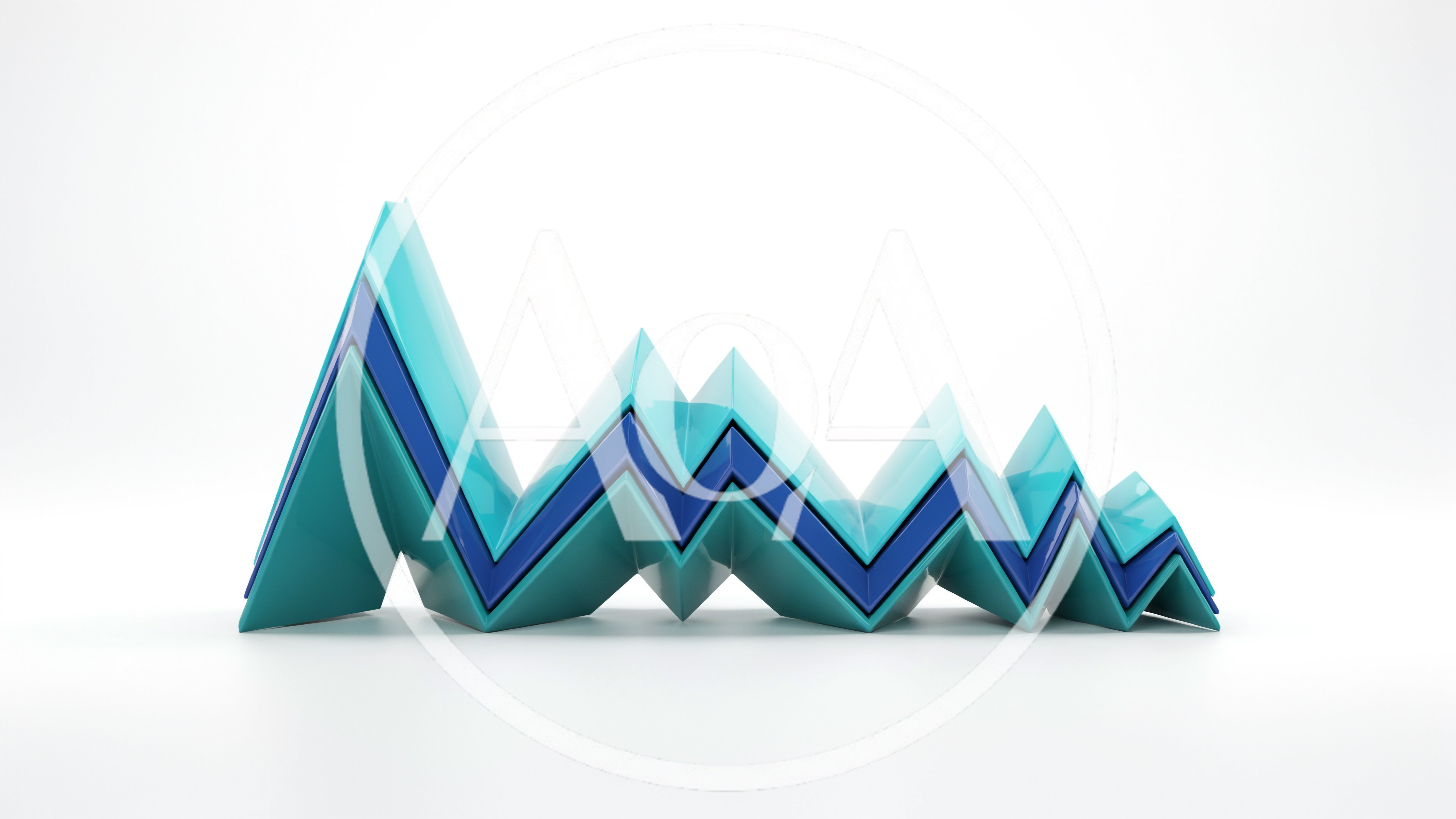 Abstract 3D Zigzag Chart Graph Illustration
