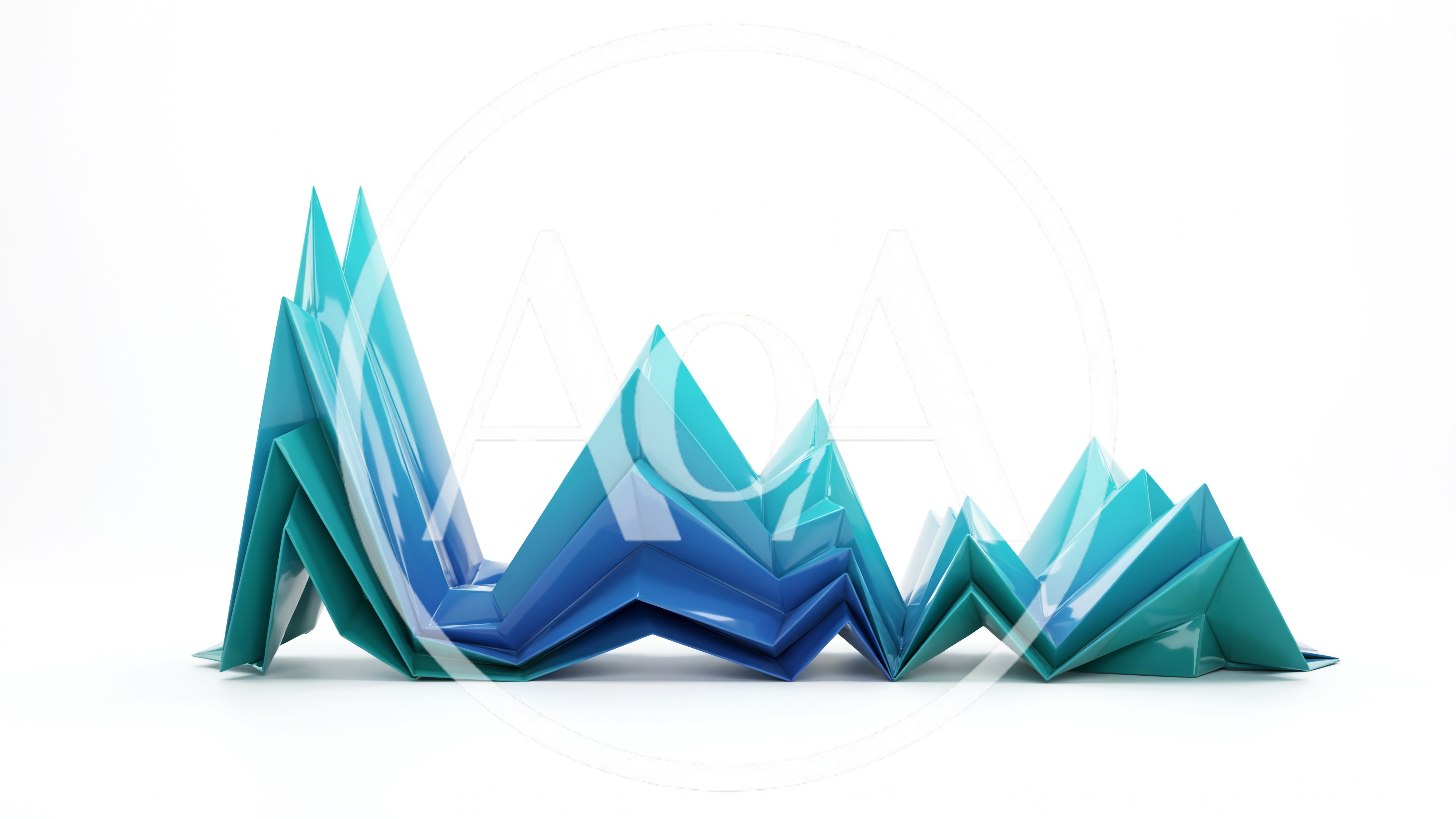 Abstract Blue Geometric Mountain Peaks 3D Render