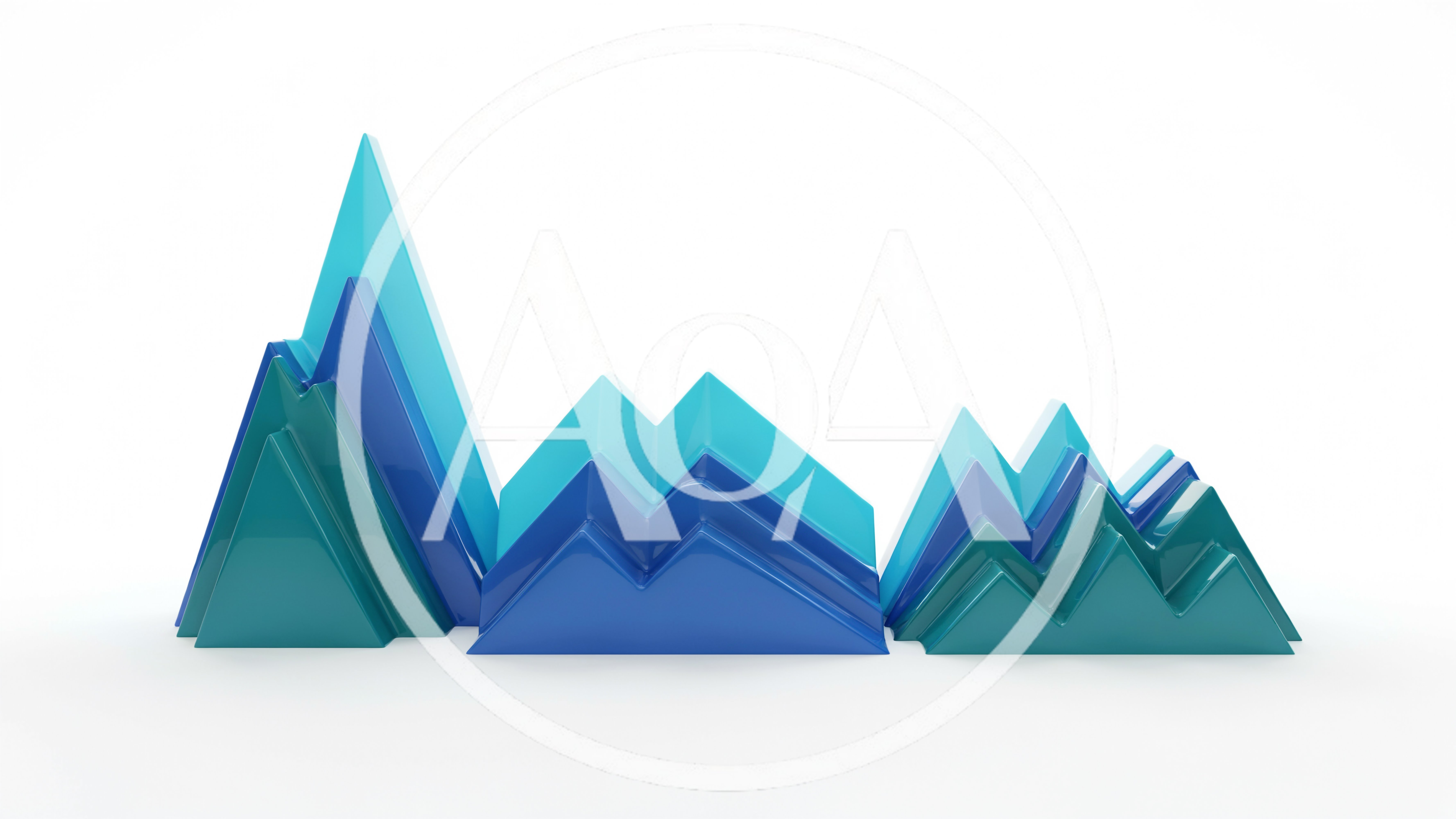 3D Abstract Mountain Range Chart Graphic