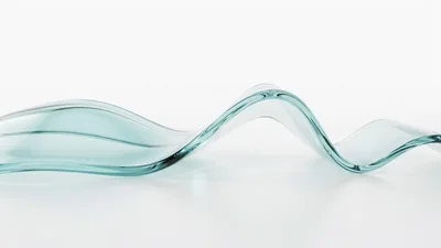 Abstract Transparent Glass Wave Form