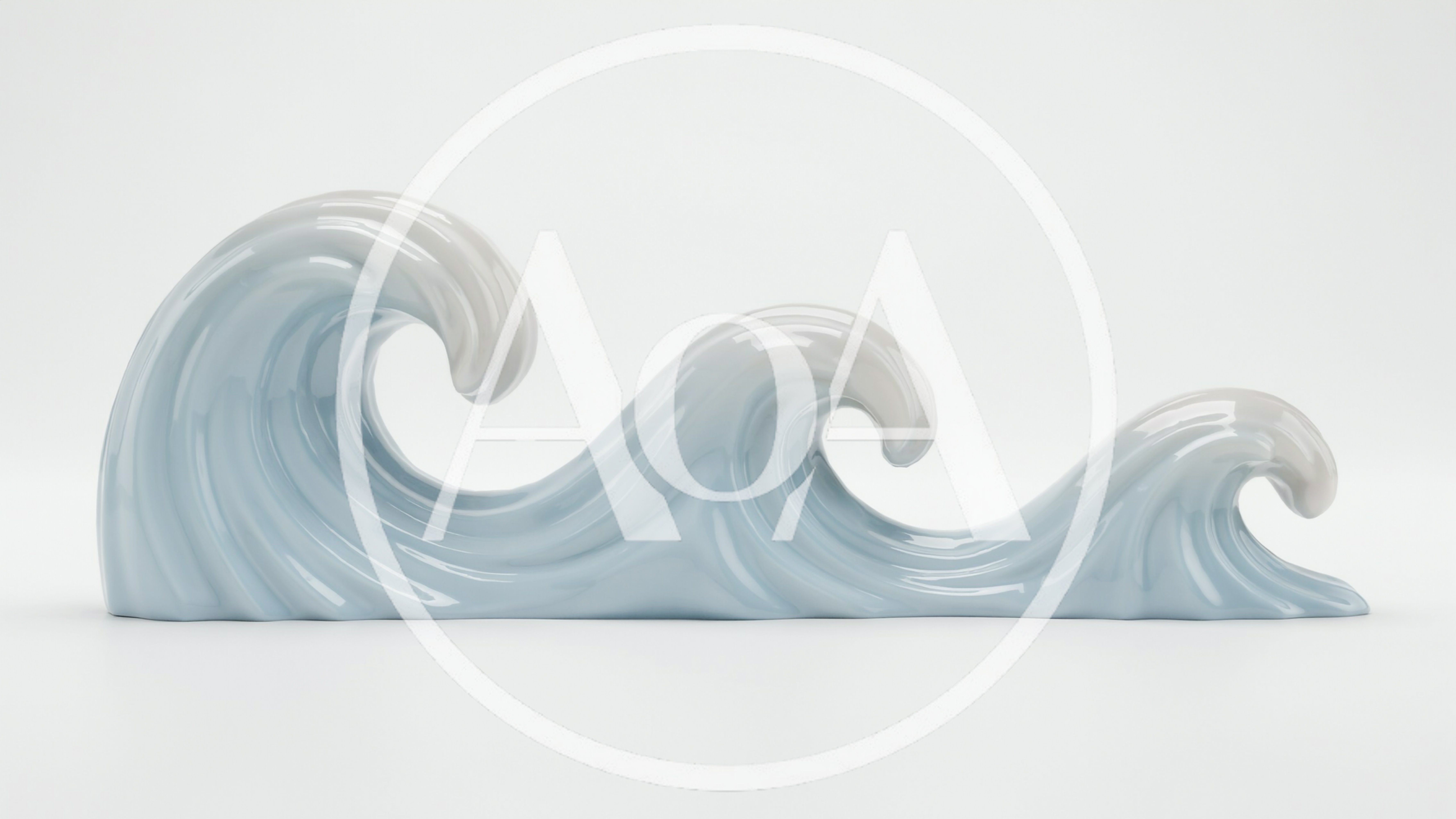 Ceramic Wave Sculpture On White Background