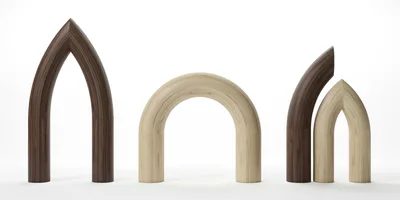 Set Of Wooden Architectural Arch Sculptures