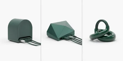 Modern Green Electronic Charging Hubs And Cable Organizer