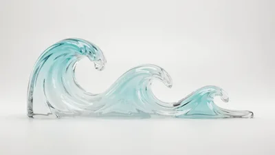 Glass Sculpture Of Three Ocean Waves