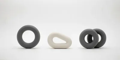 Minimalist Abstract Geometric Shapes On White Background