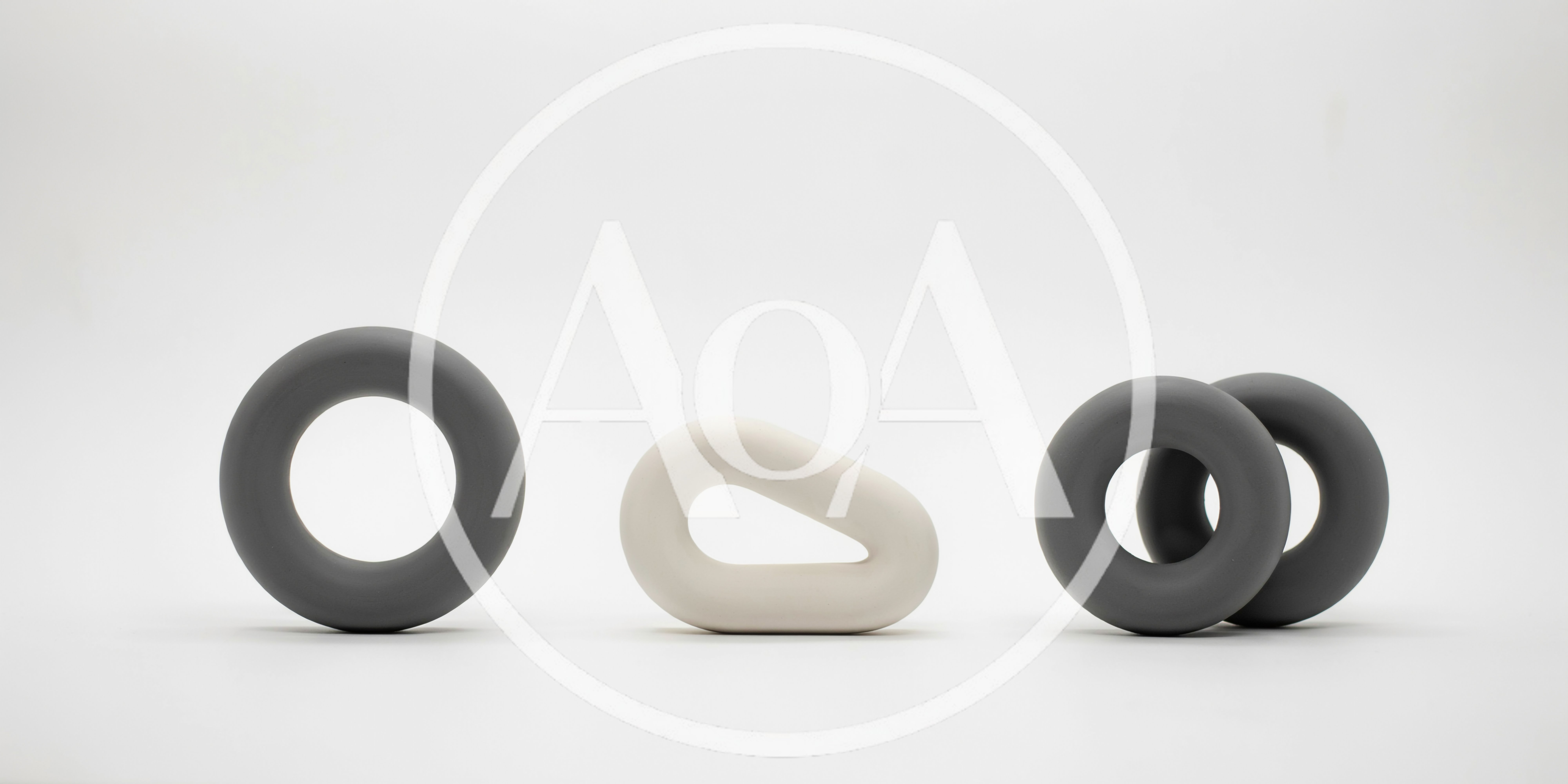 Minimalist Abstract Geometric Shapes On White Background