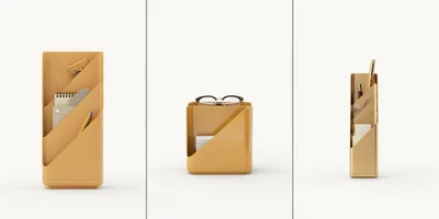 Modern Minimalist Desk Organizers In Mustard Yellow