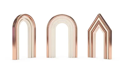 3D Rendered Decorative Archway Set In Rose Gold