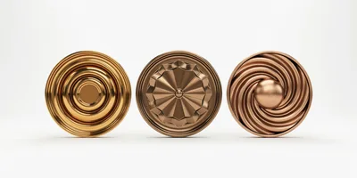 Three Decorative Metallic Circular Wall Medallions
