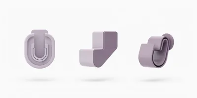 Three Dimensional Abstract Purple Geometric Shapes