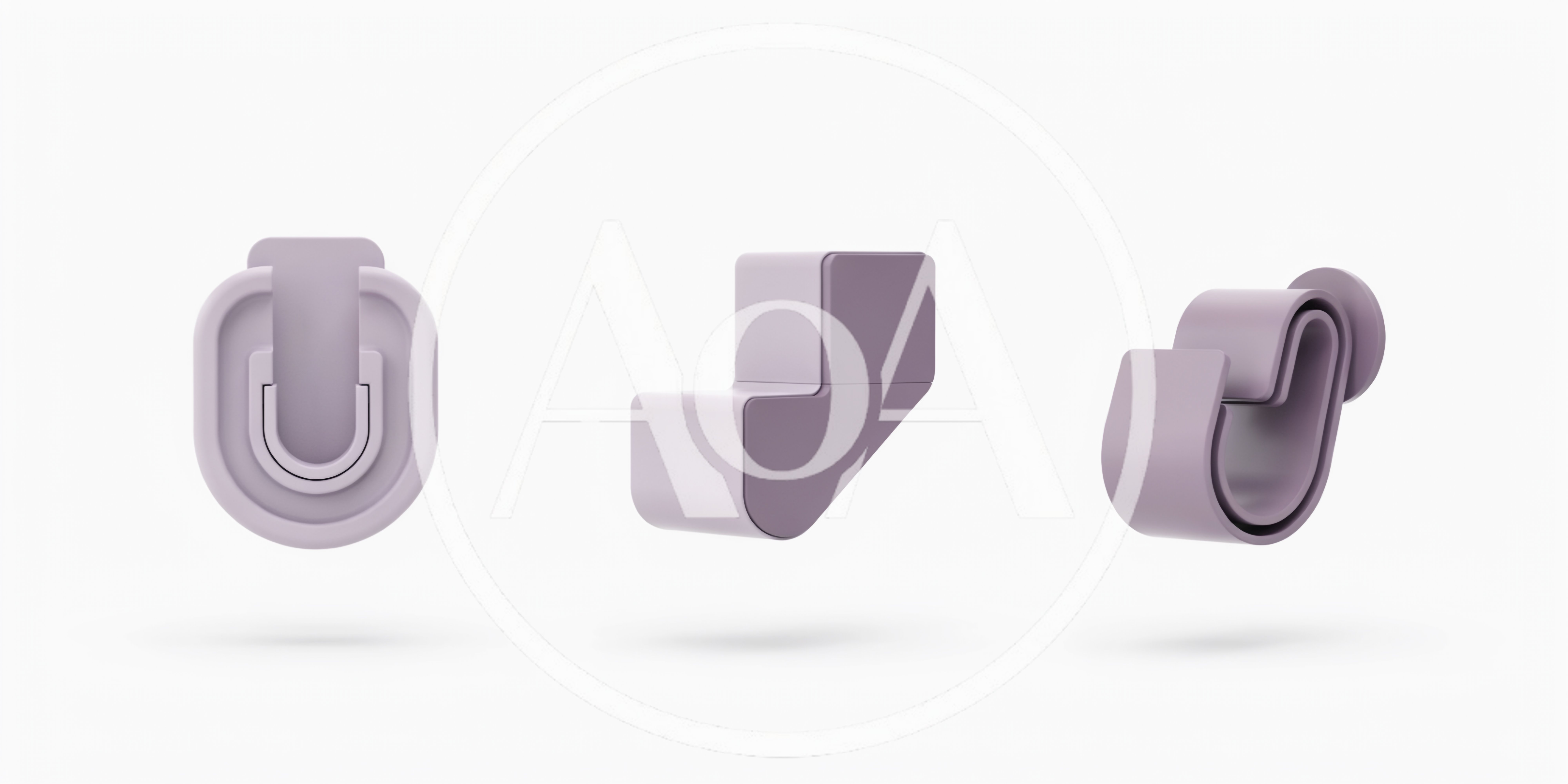 Three Dimensional Abstract Purple Geometric Shapes