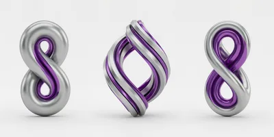 Abstract 3D Metallic Infinity Symbols