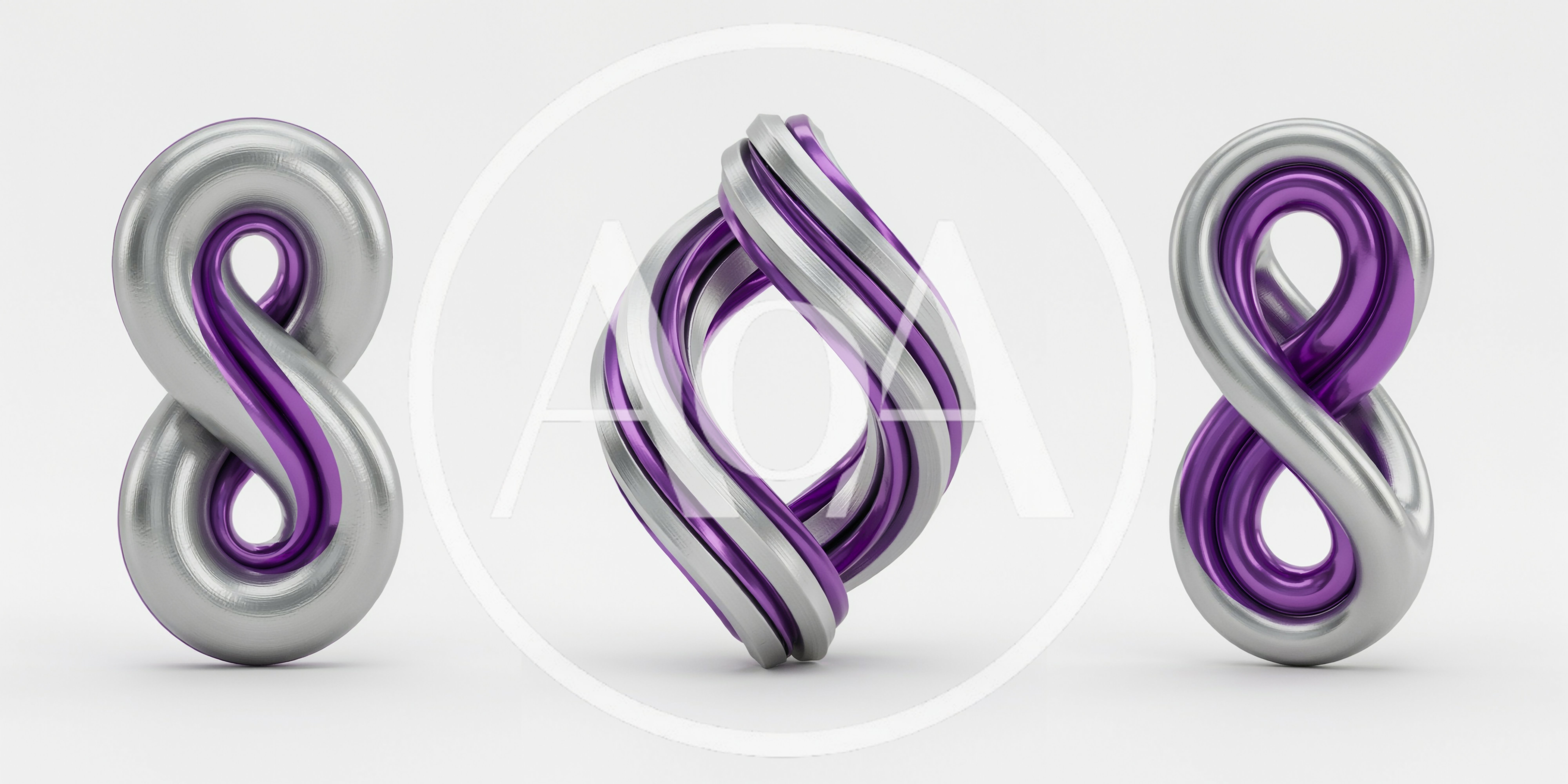 Abstract 3D Metallic Infinity Symbols