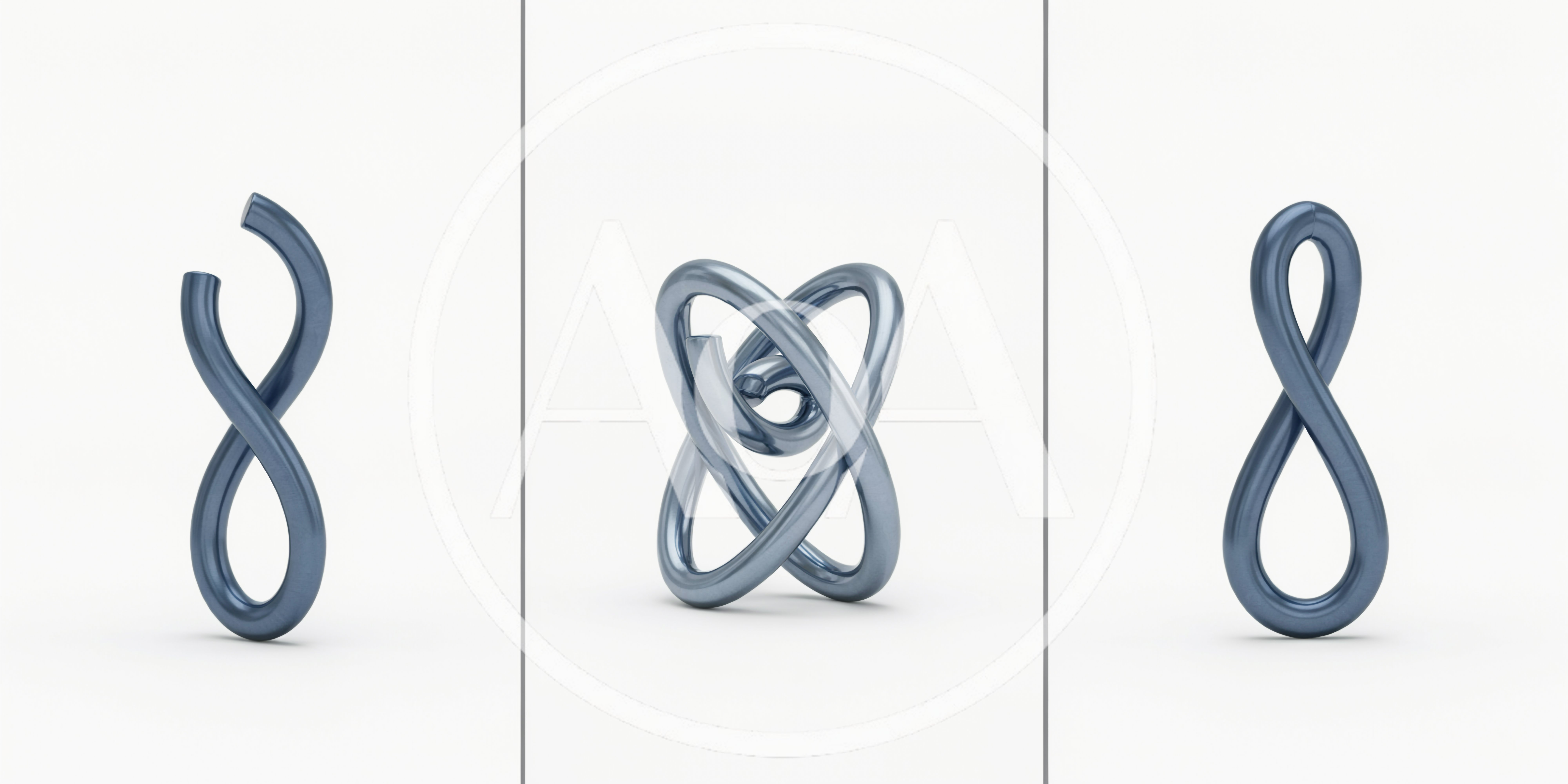 Three Stages Of A Metallic Infinity Loop Animation