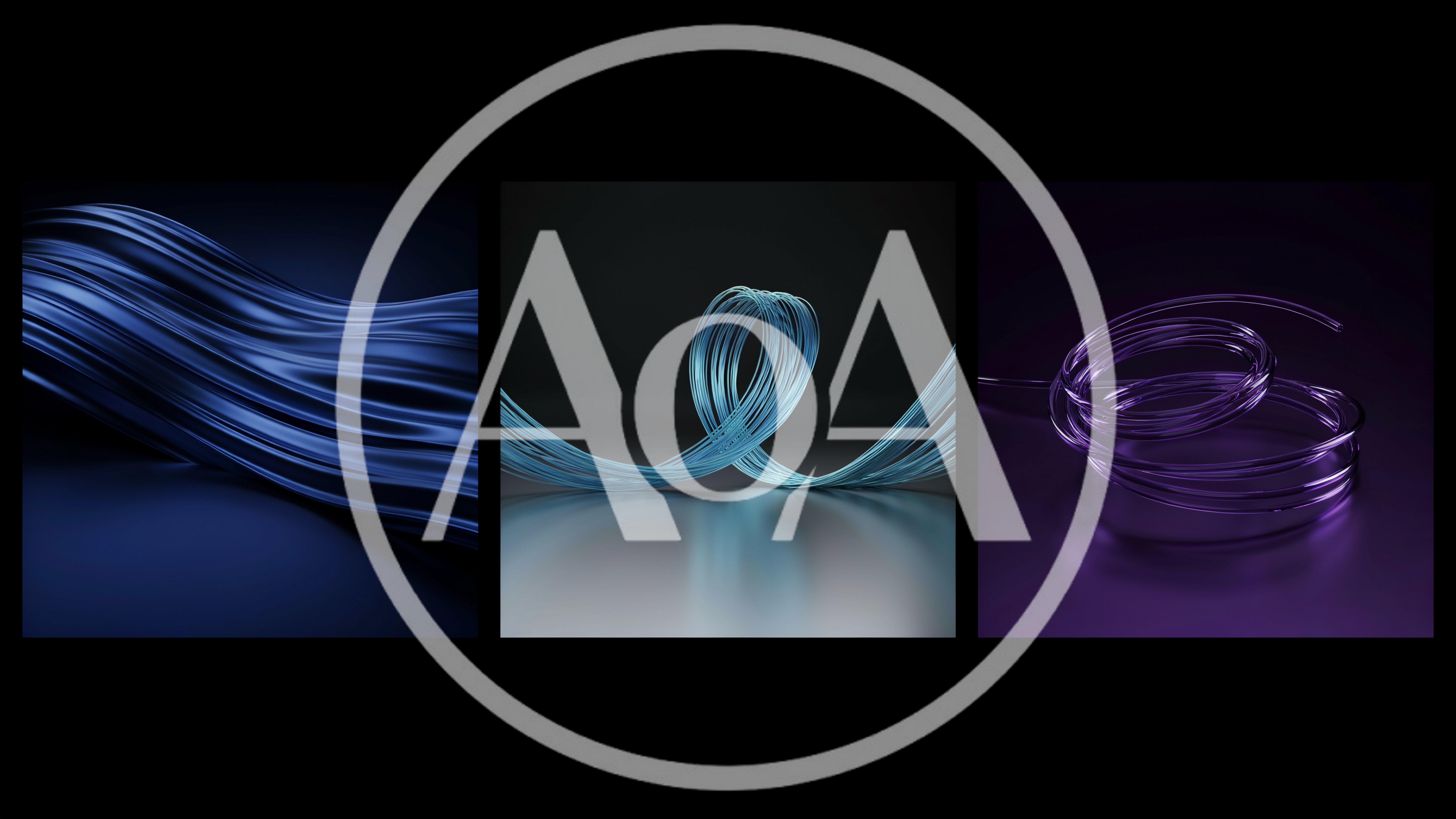 Abstract 3D Renderings Of Flowing Metallic And Glass Lines