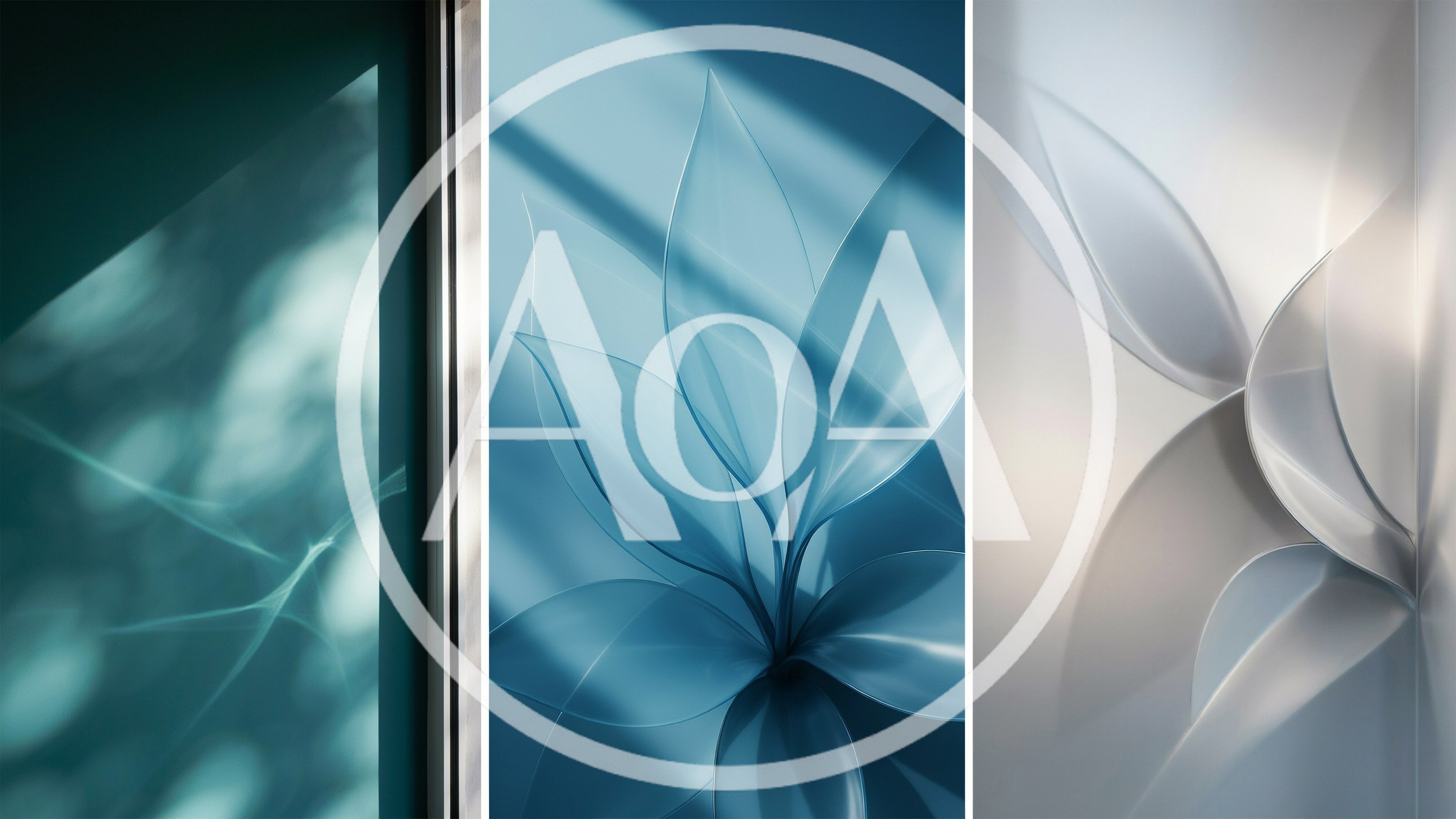 Abstract Glass Leaf Patterns In Three Color Variations