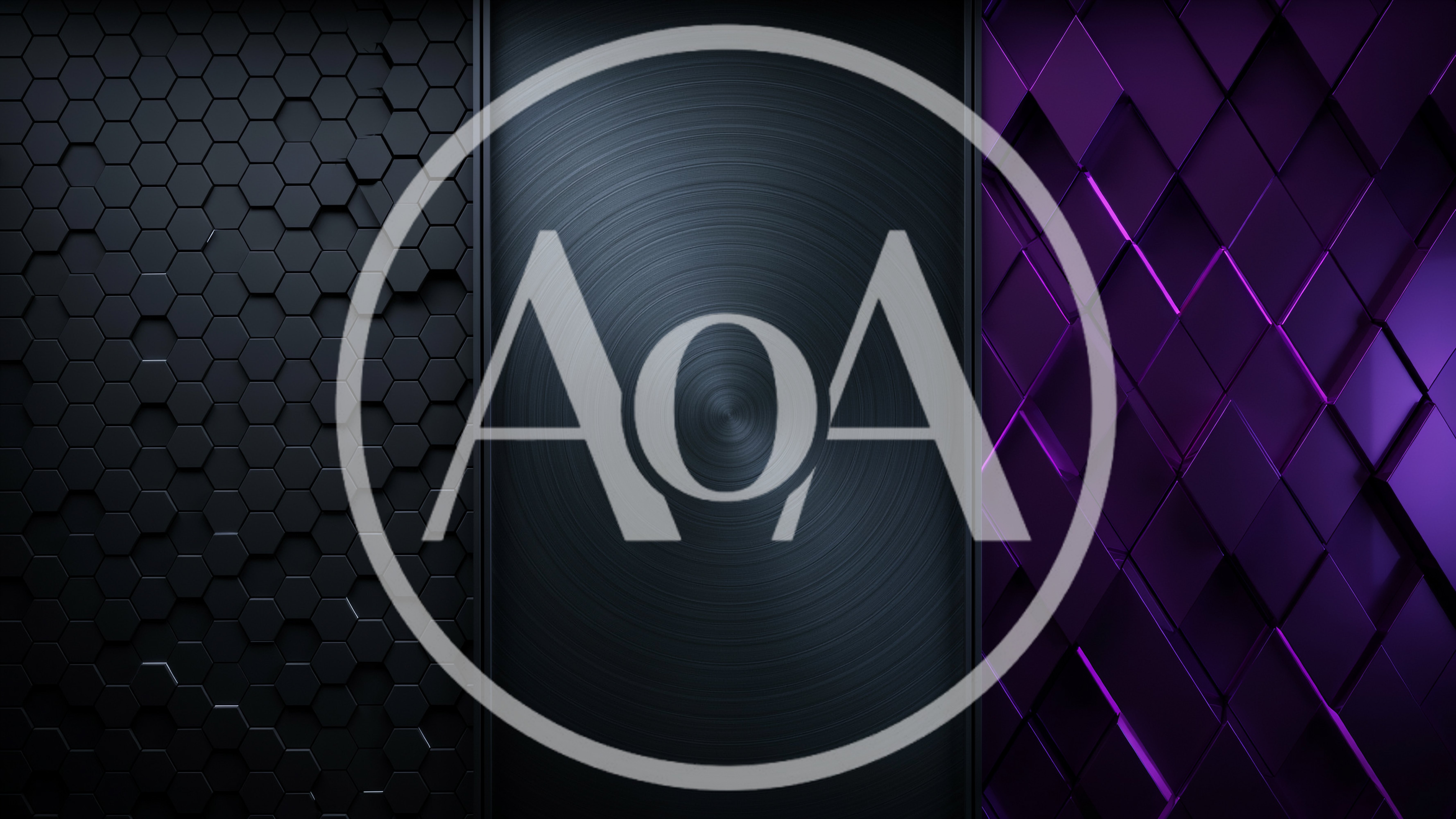 Abstract Geometric Background With Metallic And Purple Panels
