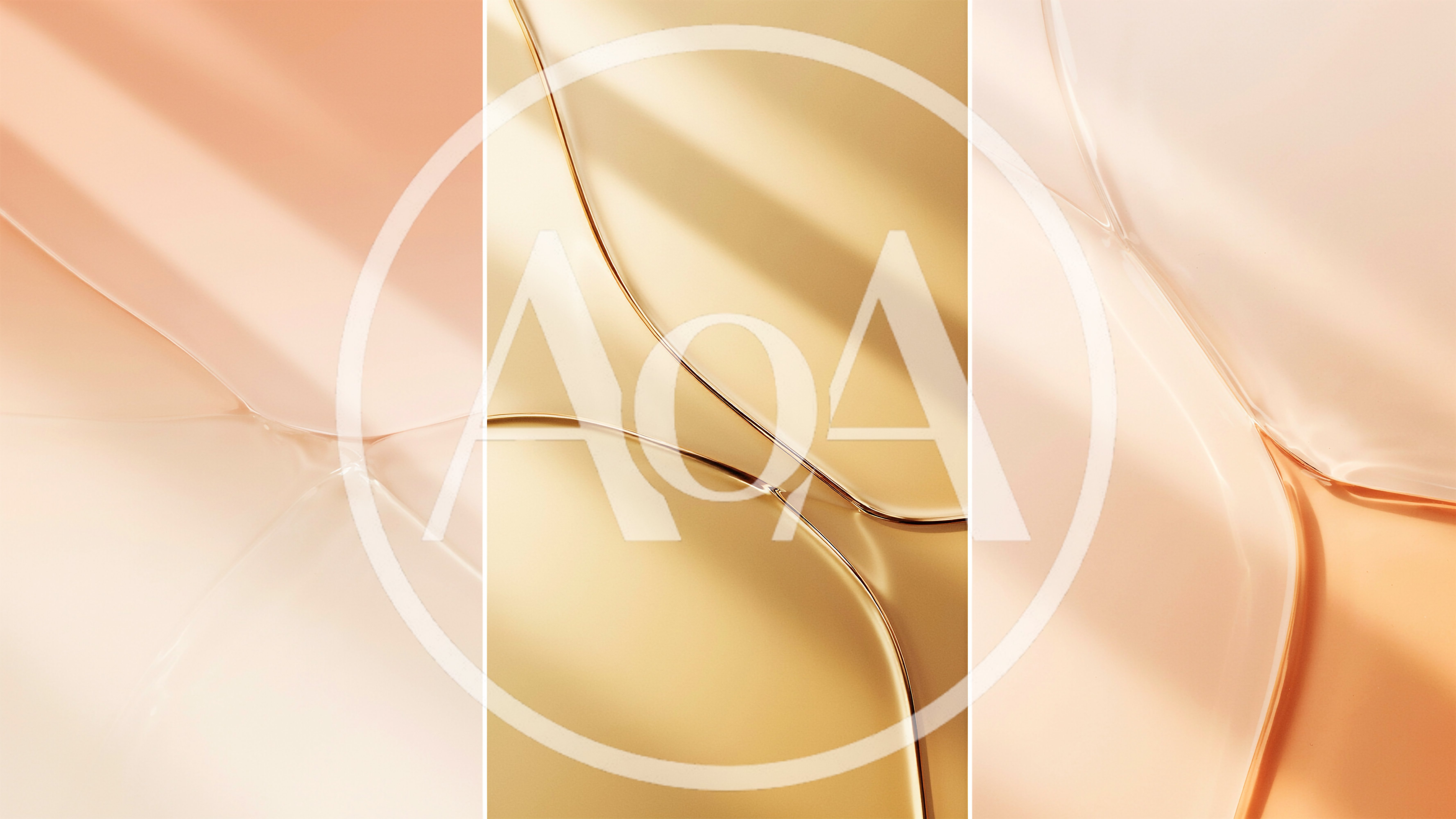 Abstract Liquid Gold And Peach Fluid Backgrounds
