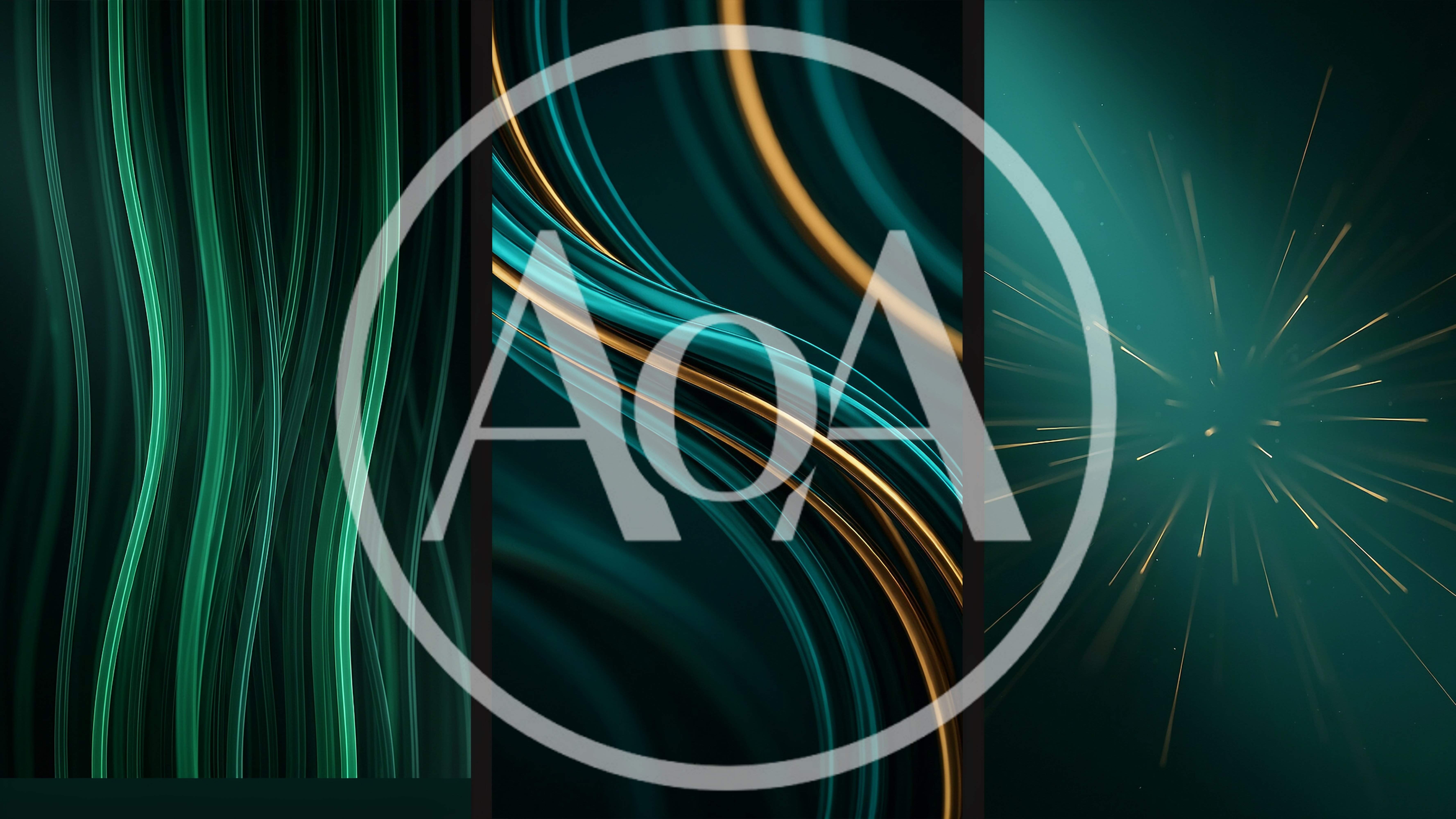 Abstract Green And Gold Motion Backgrounds Set