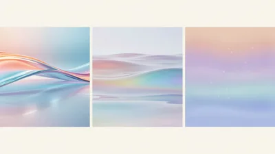 Abstract Pastel Gradient Waves and Soft Light Backgrounds