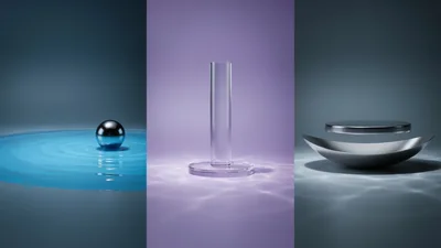 Abstract 3D Geometric Shapes With Water Caustics