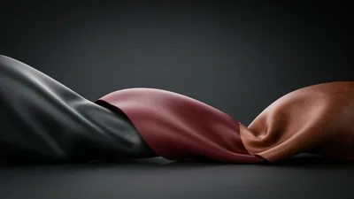 Abstract Wavy Layers Of Black Red And Brown Leather