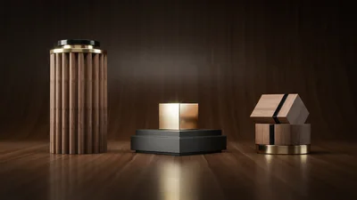 Minimalist Product Display Stands With Wooden Textures