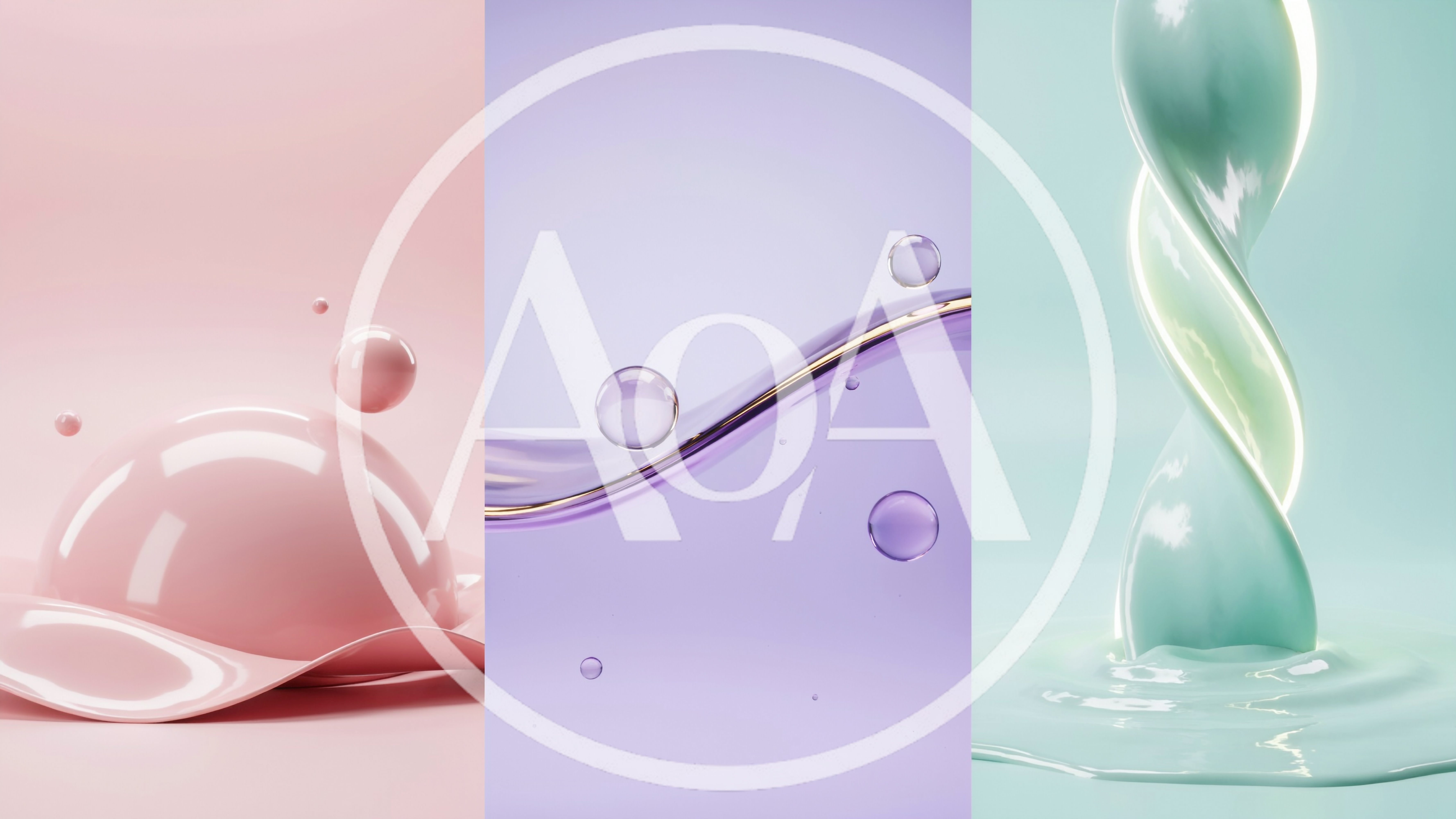 Abstract 3D Renderings Of Fluid Shapes And Spheres