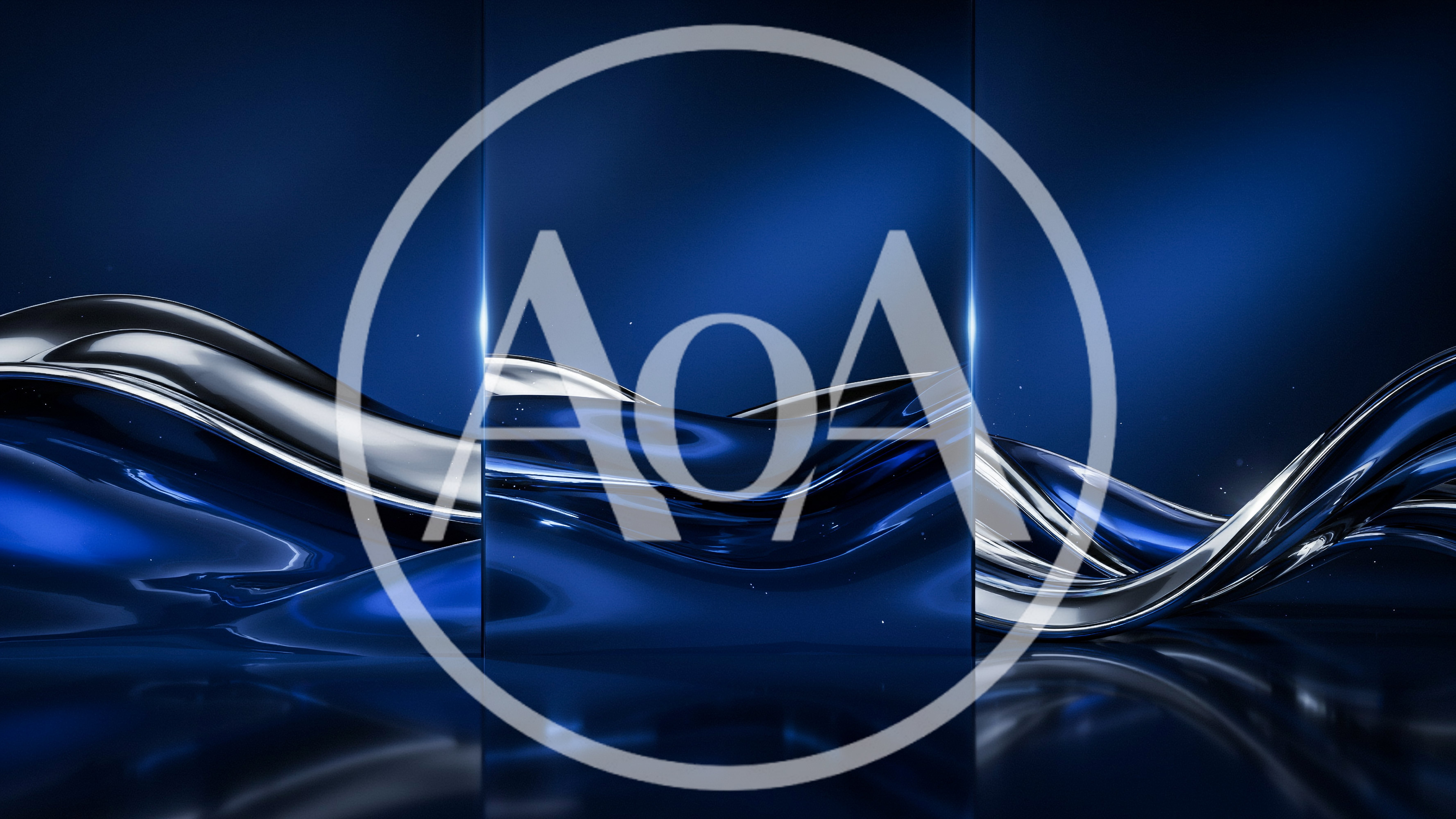 Abstract Blue And Silver Metallic Liquid Waves