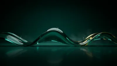 Abstract Liquid Wave Motion In Dark Teal Environment