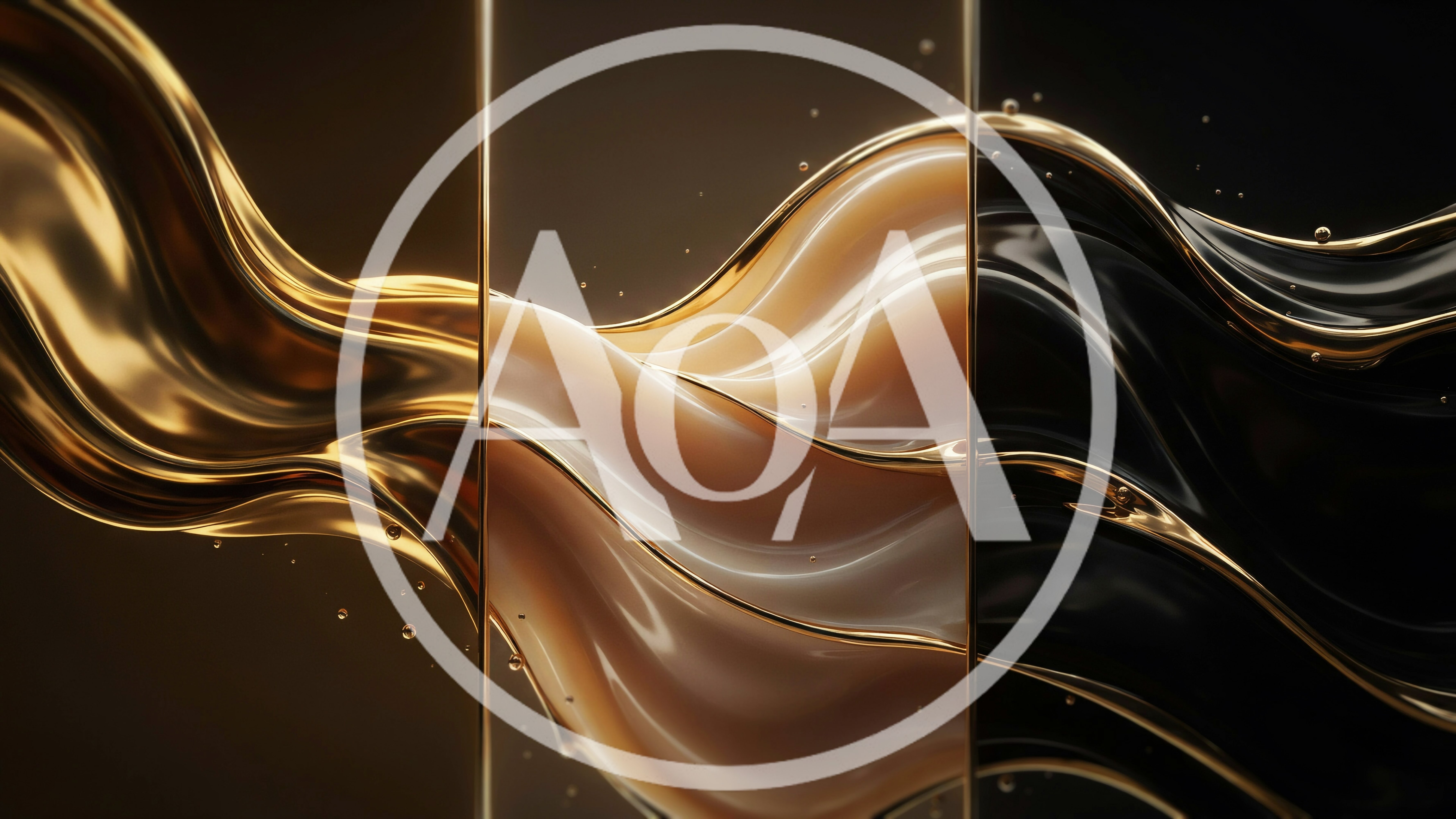 Abstract Liquid Gold And Black Fluid Motion