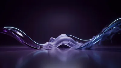 Abstract Purple Liquid Wave With Glowing Light Trails