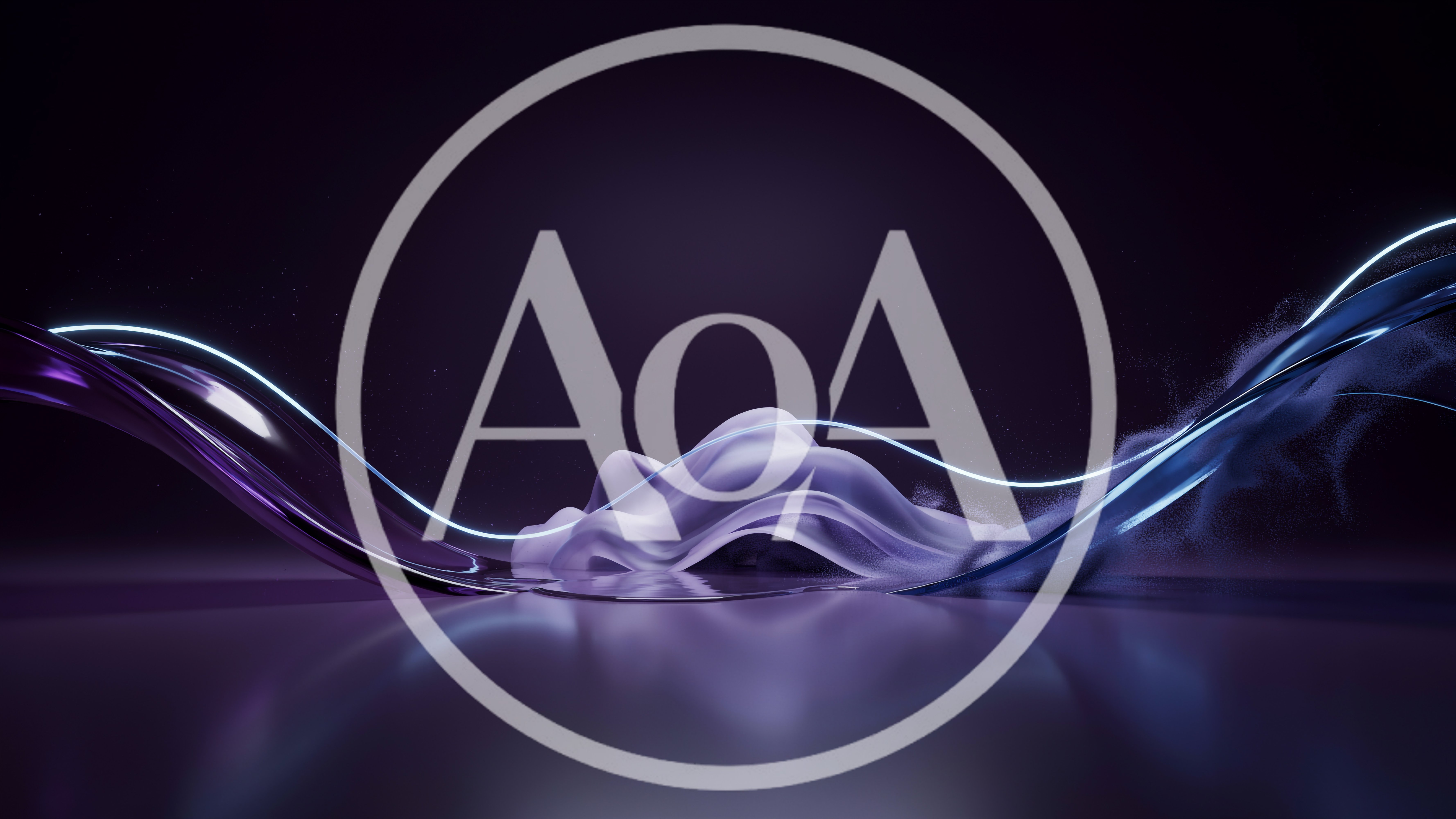 Abstract Purple Liquid Wave With Glowing Light Trails