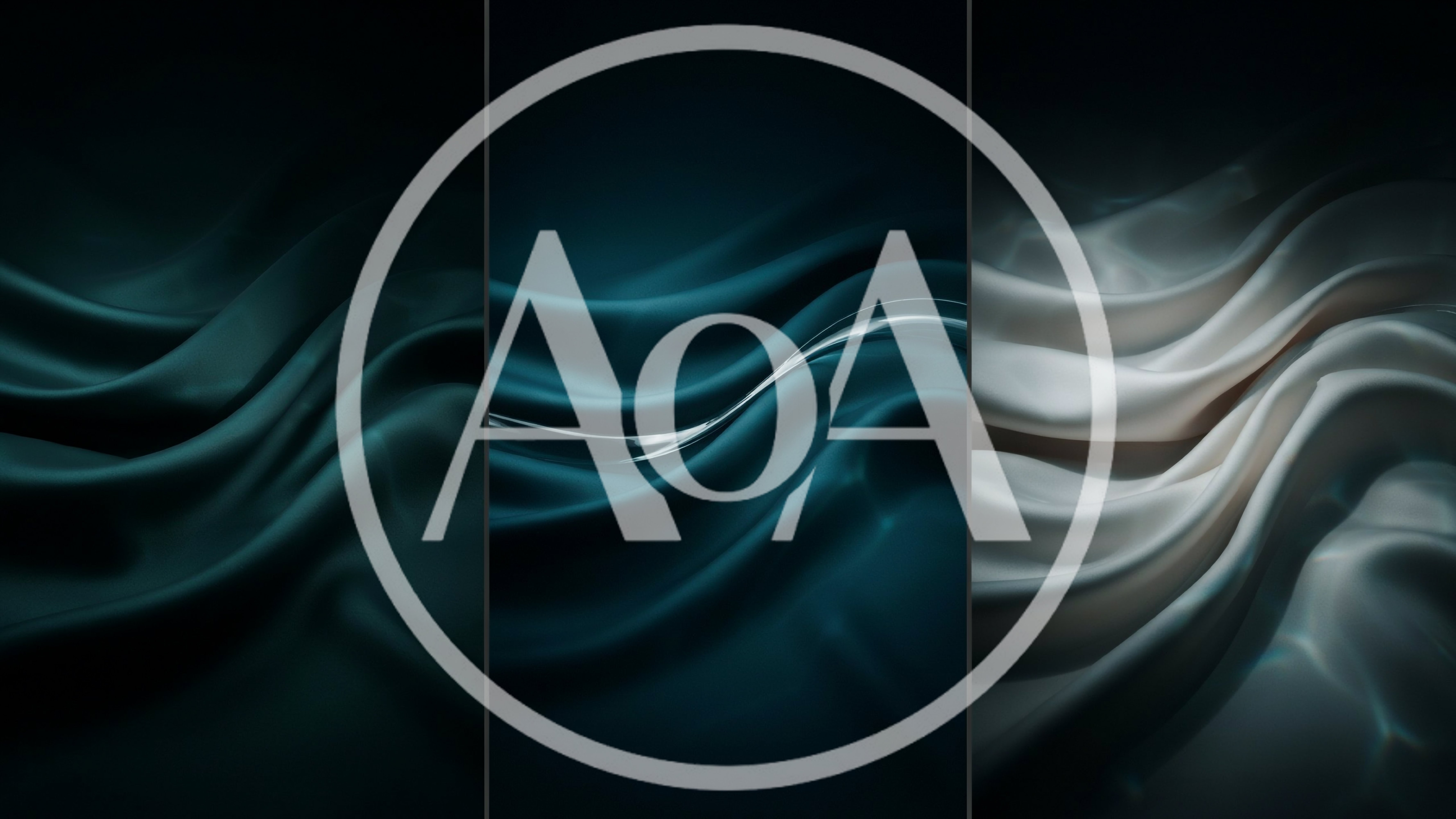 Abstract Backgrounds Of Flowing Teal And White Silk