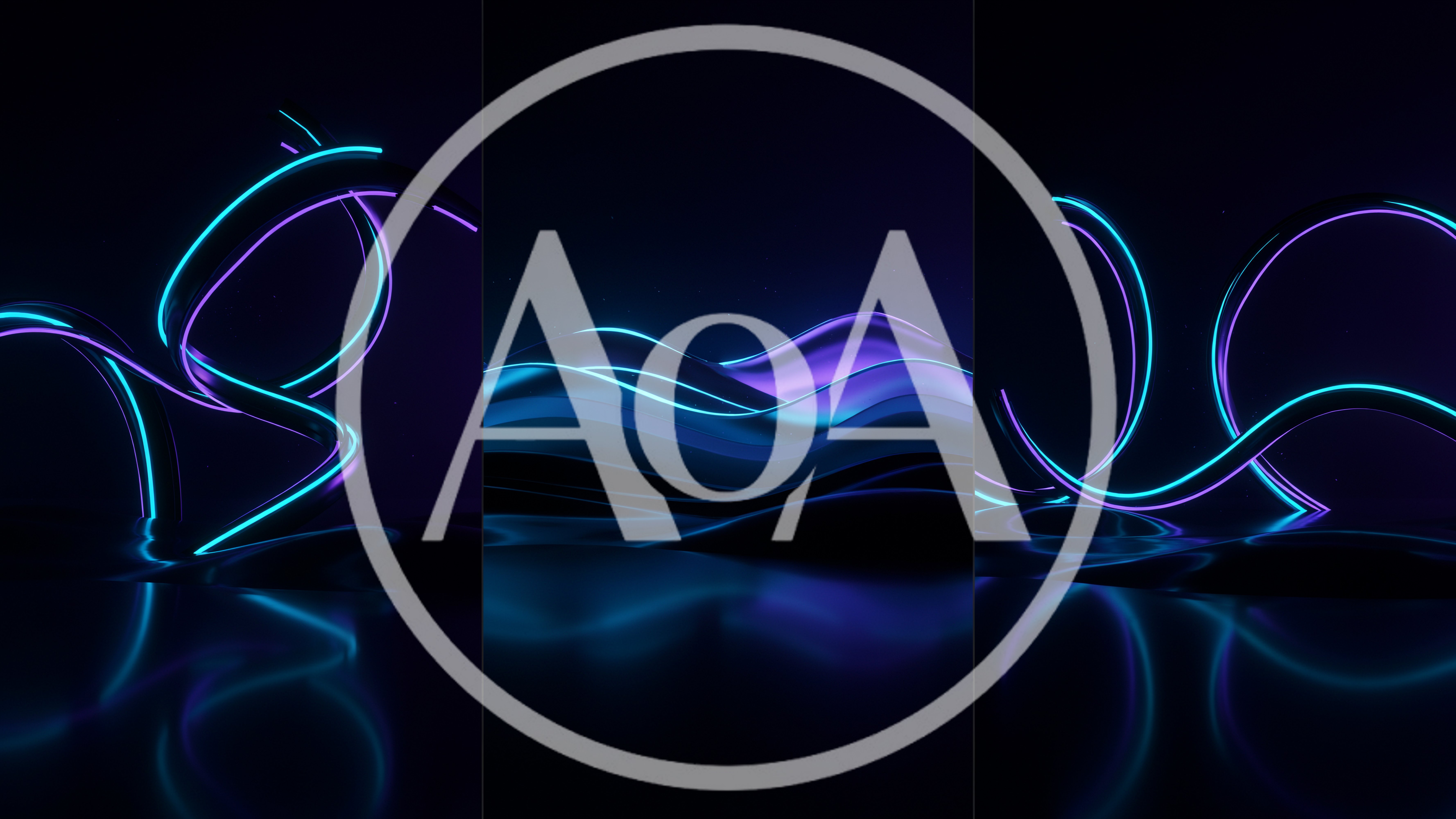 Abstract Neon Light Waves And Metallic Curves
