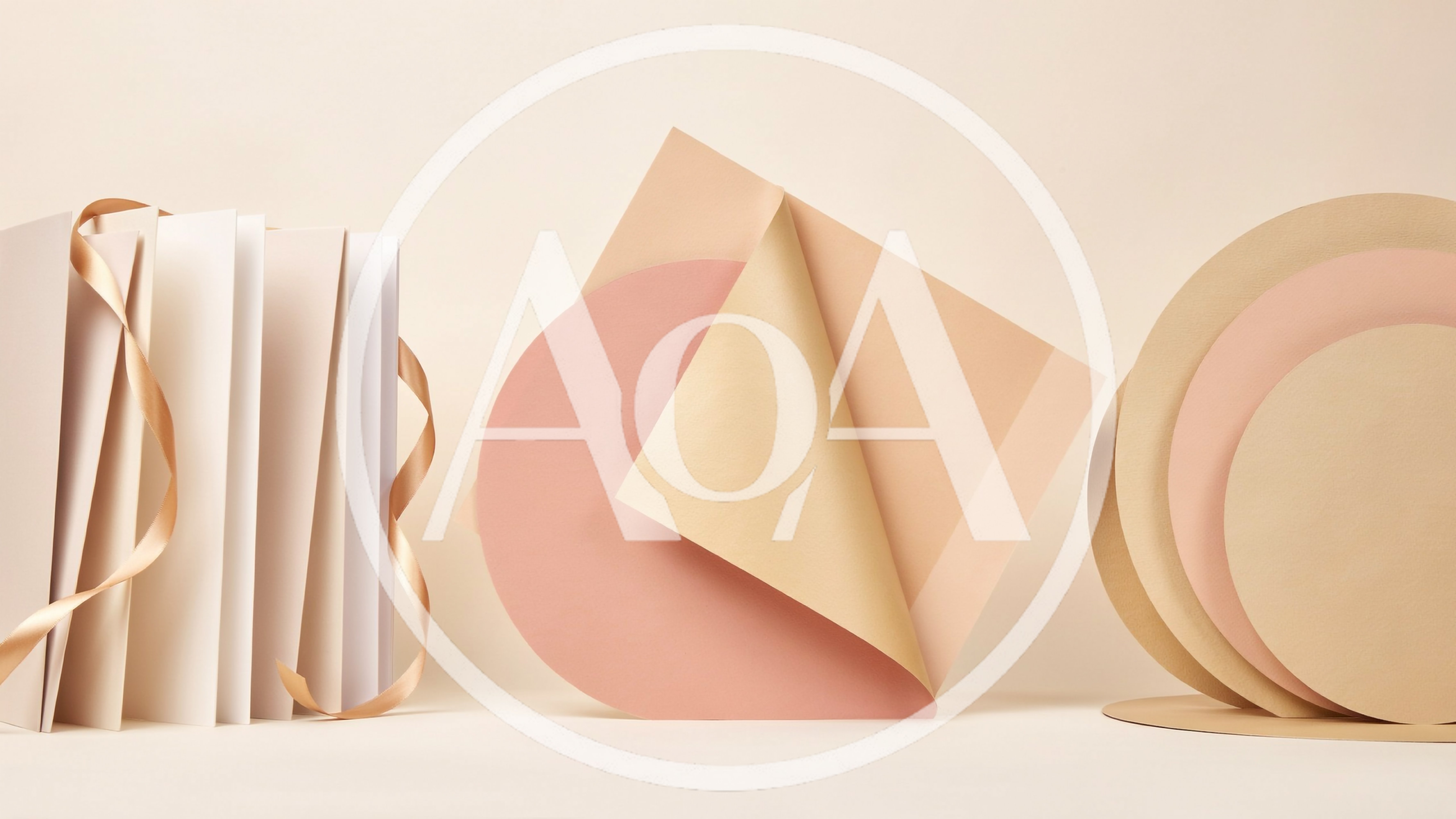 Abstract Paper Art Composition with Geometric Shapes