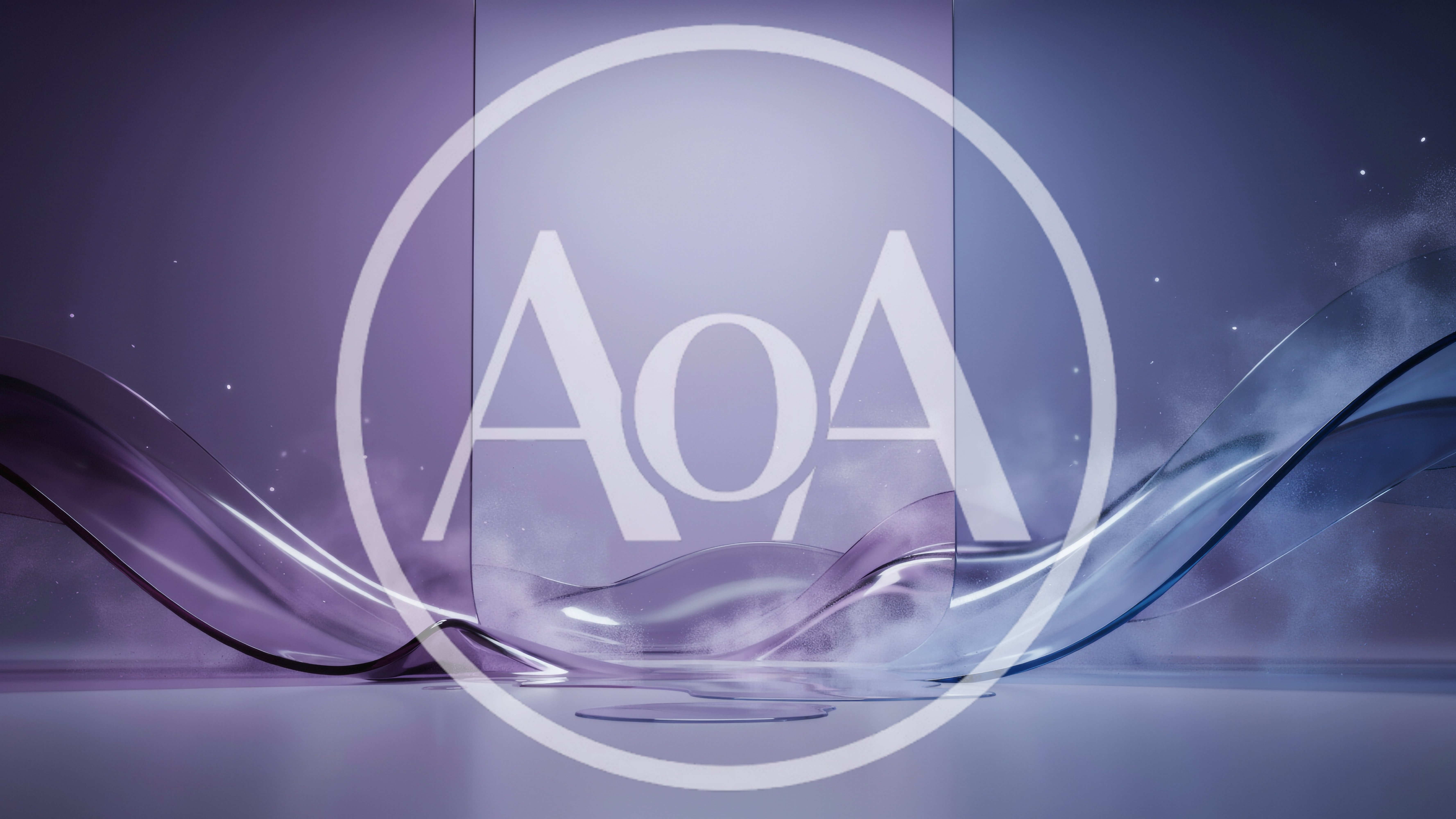 Abstract Glass Waves With Purple And Blue Lighting