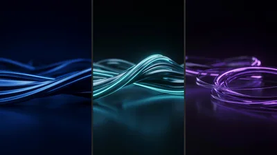 Abstract Metallic Wavy Lines In Three Color Variations